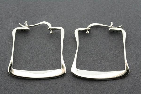 Flattened Squared Hoop Earrings for Women - Minimalist Gold & Silver Fashion Jewelry - Perfect for Everyday Wear, Office & Date Night