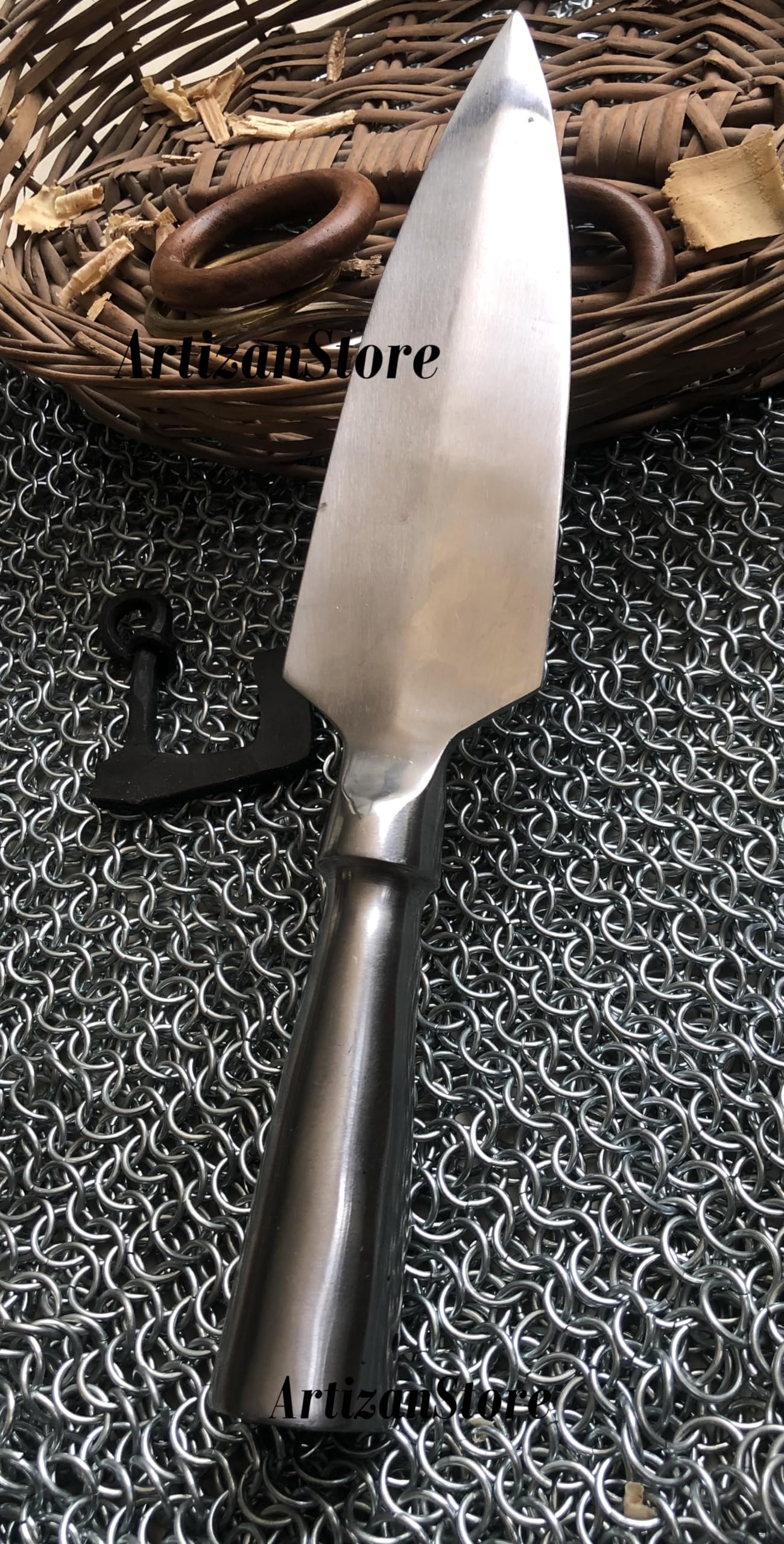 Hand Forged Viking Saga Iron Spear Head Replica - Medieval Weapon Collectible - Perfect for Historical Reenactments, Cosplay & Home Decor