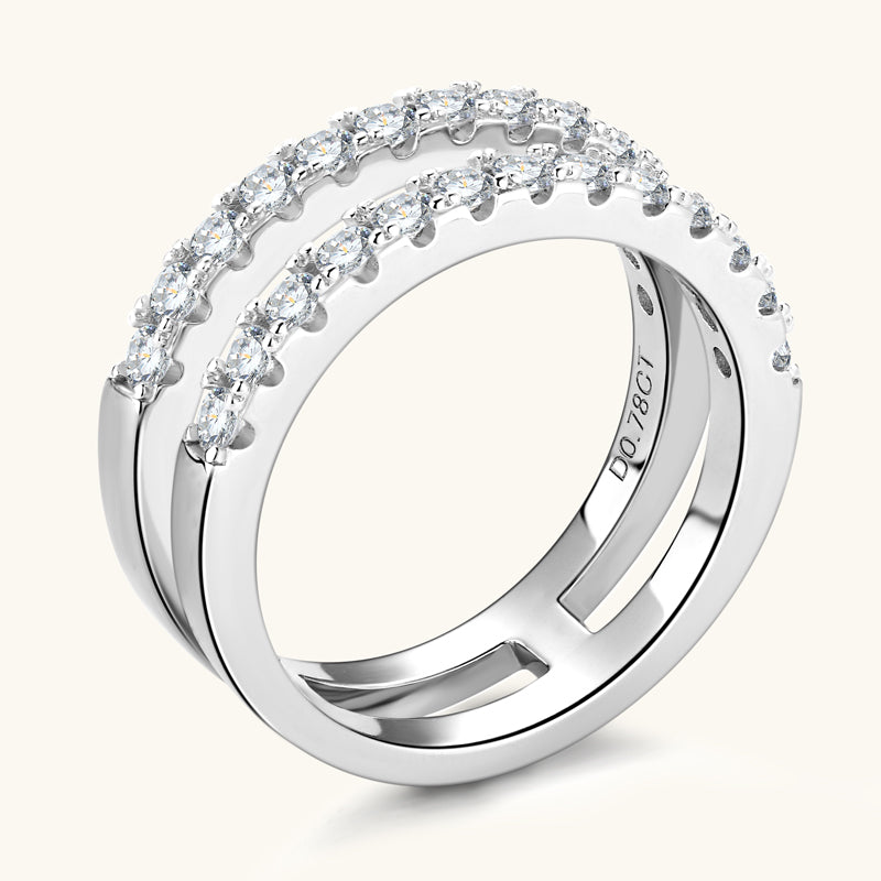 Shining Duo Premium Moissanite Wedding Ring - Elegant & Durable Engagement Band for Women - Perfect for Proposals, Anniversaries & Special Occasions