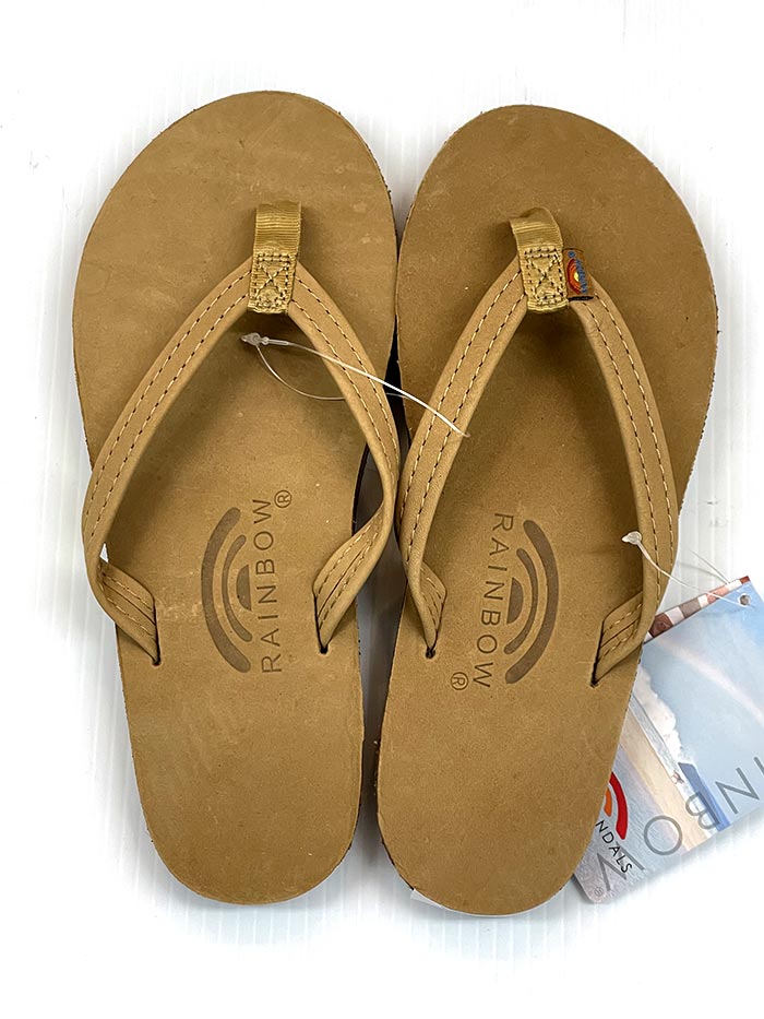 Rainbow 301ALTSN SRBR Women's Single Layer Narrow Strap Arch Support Sandals - Comfortable Walking Shoes for Summer, Beach & Casual Outings (Sierra Brown)