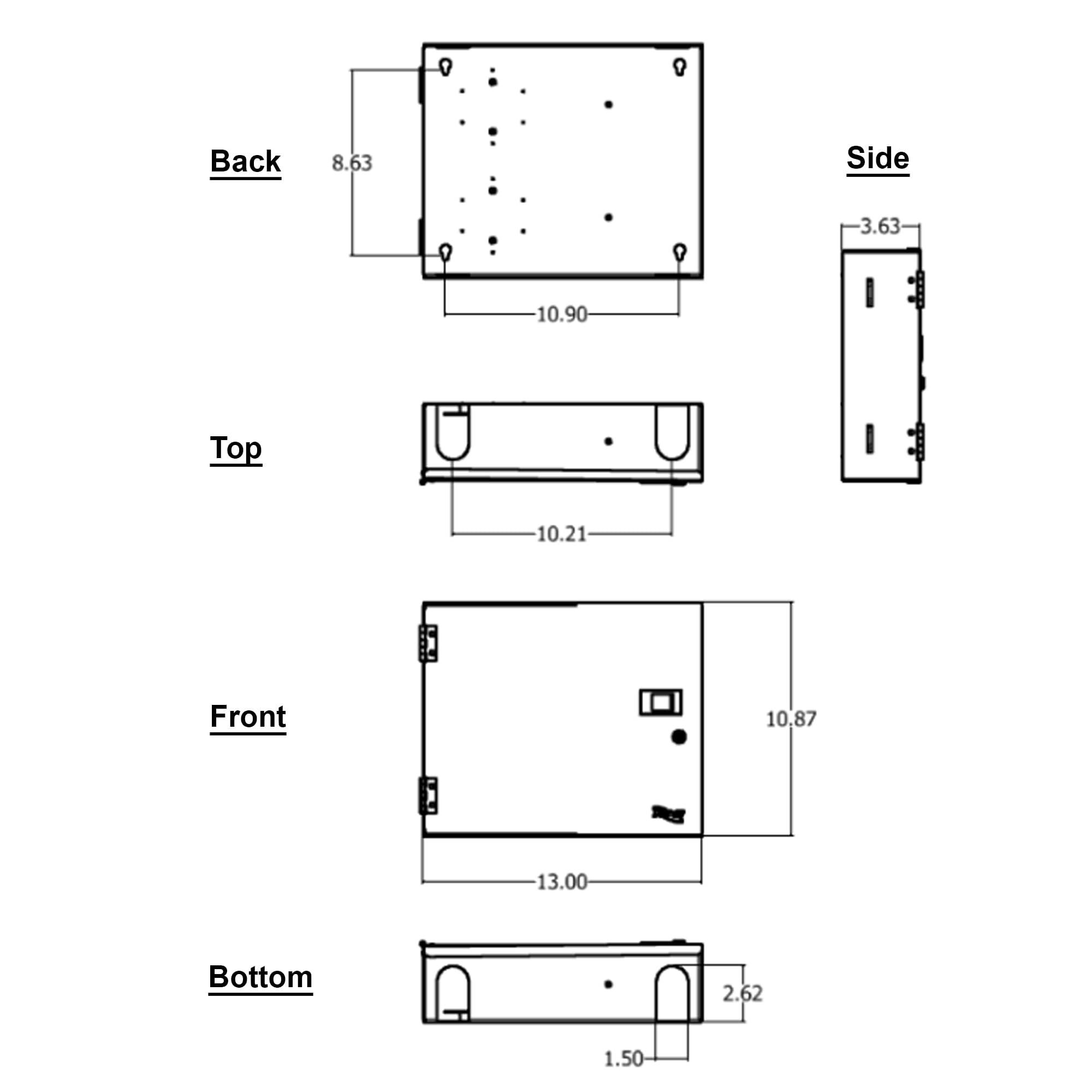 ICC 4-Slot LGX Compatible Fiber Optic Wall Mount Enclosure - Holds Up to 96 Fibers for Secure Cable Management | Ideal for Data Centers, Telecom Rooms & Network Installations