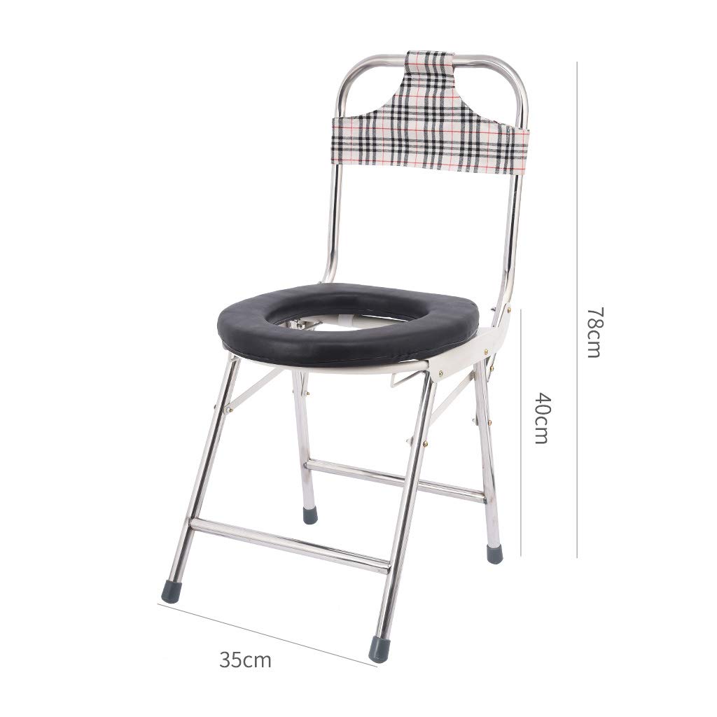Foldable Commode Shower Chair - Pregnant & Bariatric Toilet Seat with Comfort Cushion & Non-Slip Legs, Tool-Free Assembly - Ideal for Elderly Care, Post-Surgery Recovery & Bathroom Safety