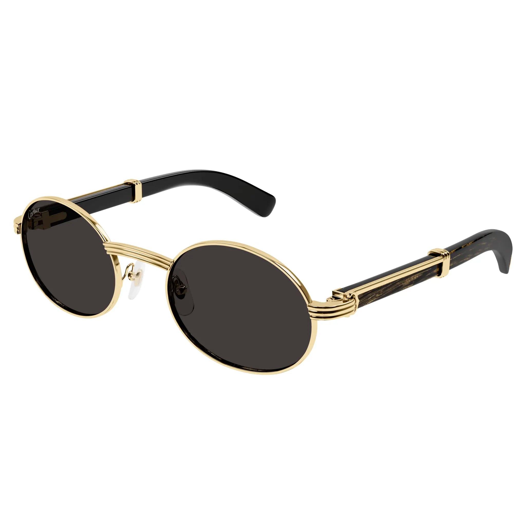 Cartier CT0464S 001 Gold Grey Polarized Sunglasses for Women - Luxury Designer Shades for Driving, Beach & Outdoor Fashion