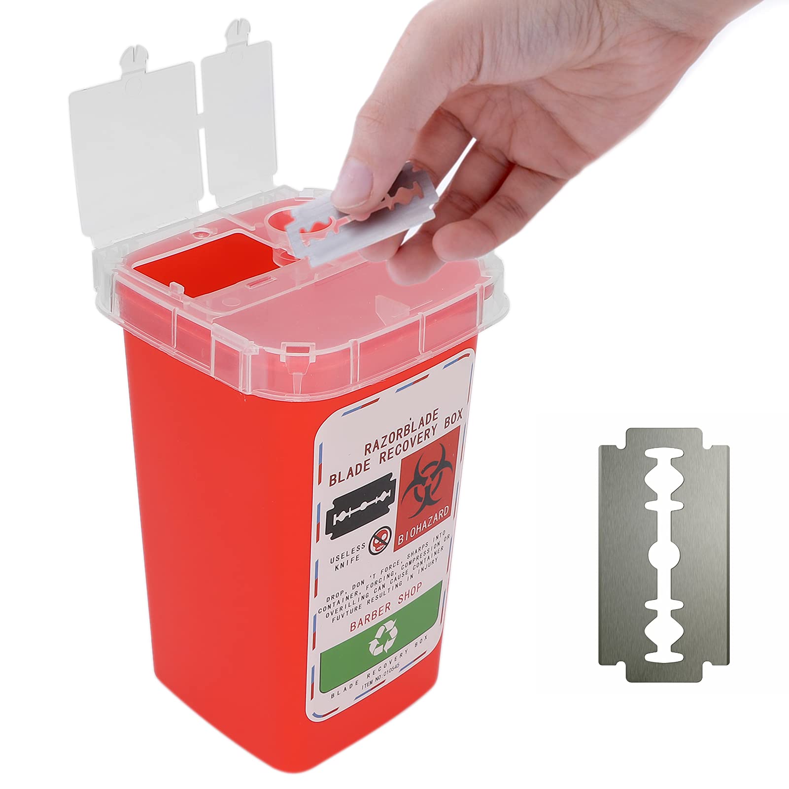 Professional Barber Blade Disposal Container - Safe & Hygienic Razor Blade Disposal Box for Hair Salons, Barbershops & Home Use (Red) | Ideal for Shaving, Haircuts & Grooming Safety