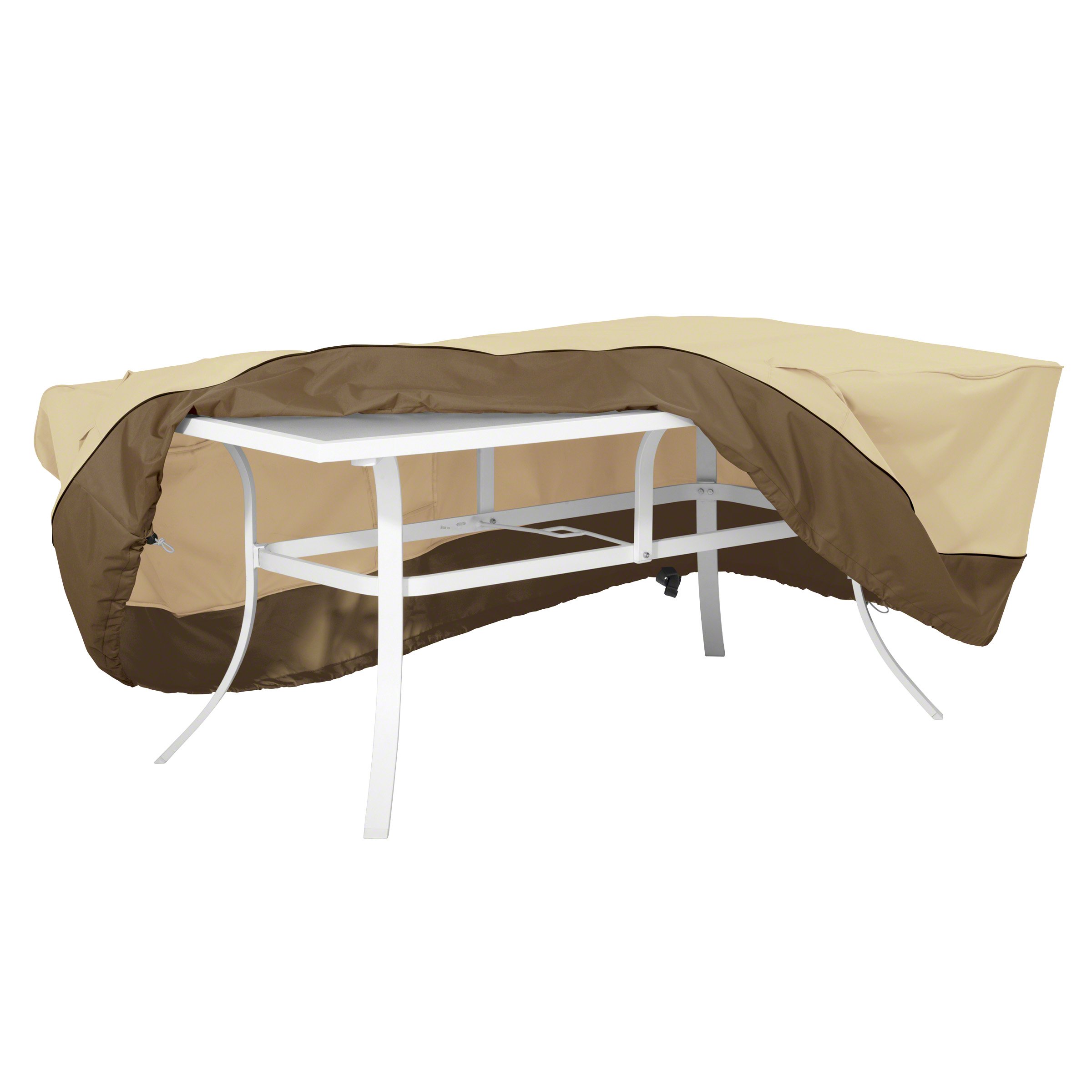 Classic Accessories Veranda 72 Inch Water-Resistant Rectangular/Oval Patio Table Cover - Durable Outdoor Protection for Dining and Entertaining