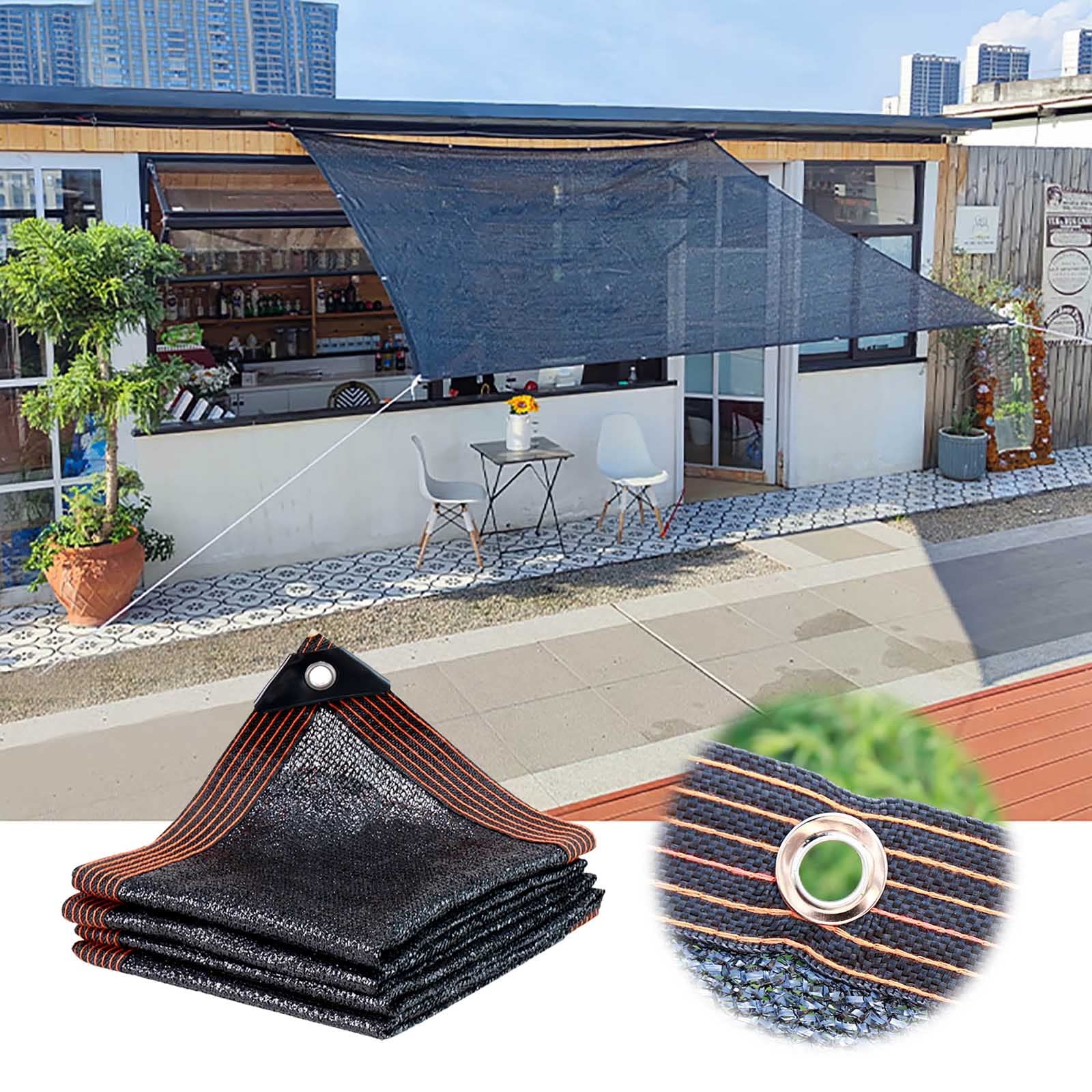 Premium UV-Resistant HDPE Sun Shade Cloth with Grommets - Black Mesh Fabric for Pergola, Deck & Patio Cover | Heat & Weather Resistant Outdoor Shade Netting for Garden, Greenhouse, Dog Kennel & Pool Area