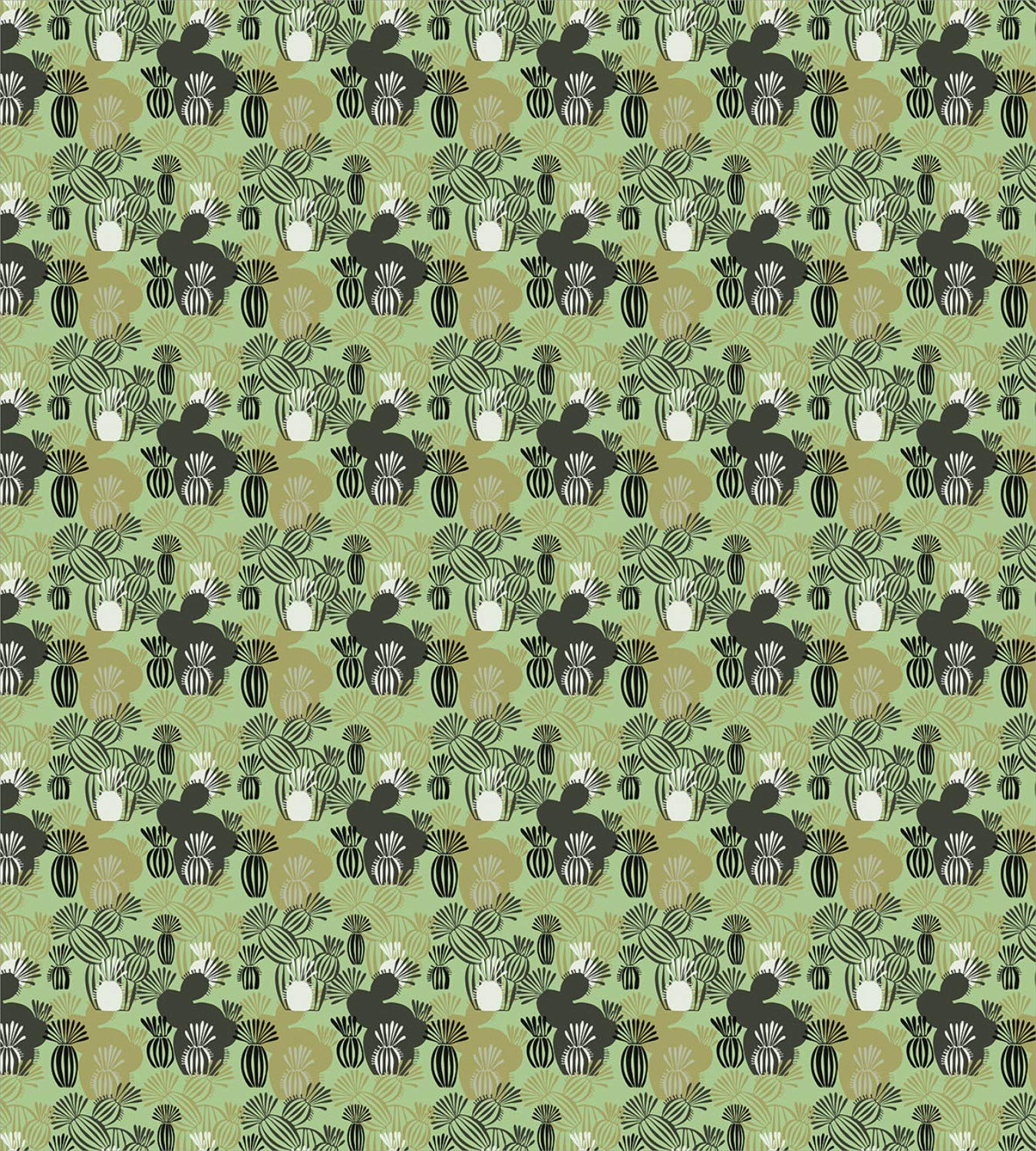 Ambesonne Cactus Duvet Cover Set - King Size 3 Piece Bedding with 2 Pillow Shams | Abstract Cactus Pattern in Khaki Dark Sepia Green | Perfect for Boho & Desert Theme Bedrooms