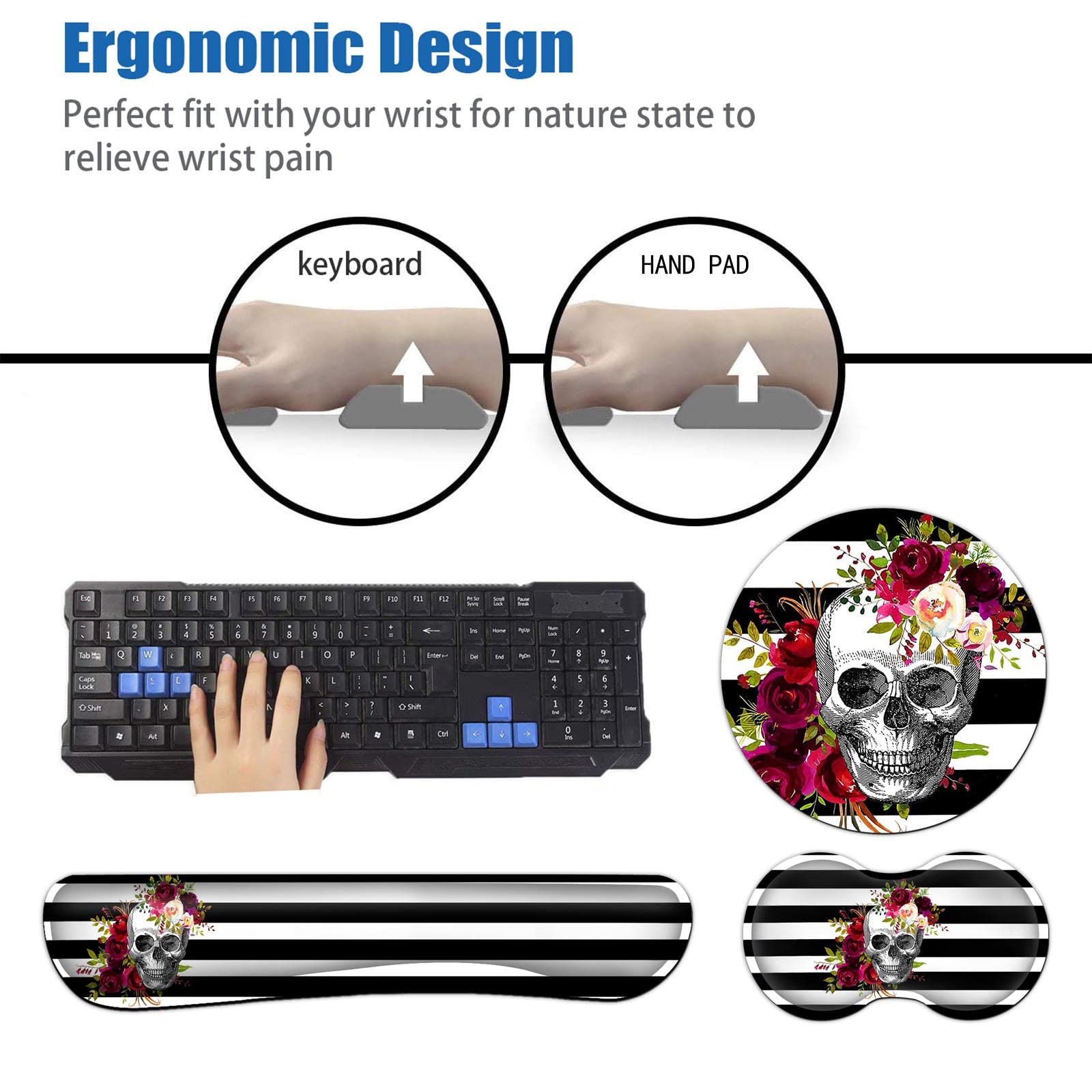 Ergonomic Mouse Pad with Wrist Support for Office & Gaming - Pain Relief & Comfort