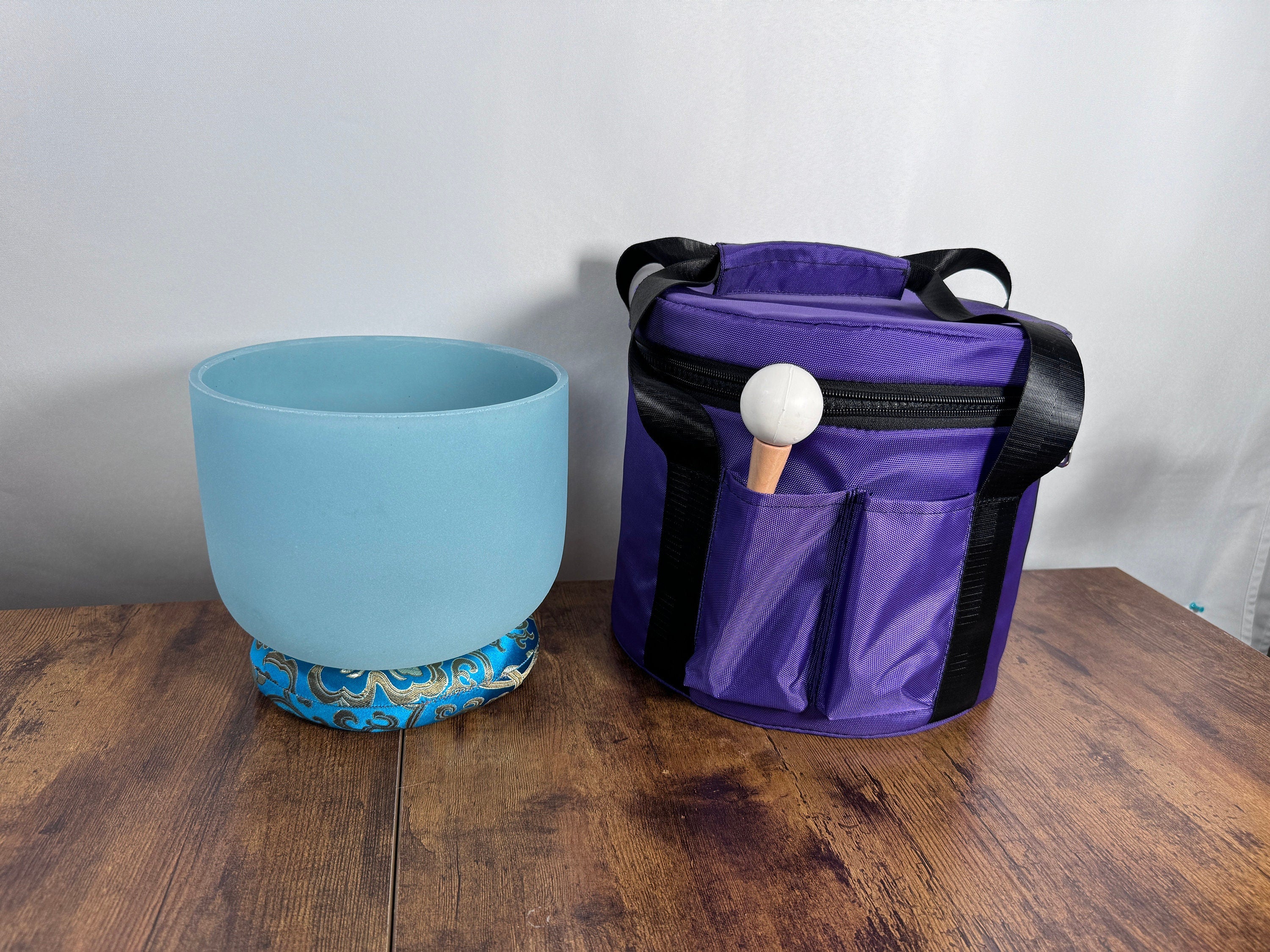 432Hz Amazonite, Lapis Lazuli & Fluorite Crystal Singing Bowl Set - C Note with Mallet, Cushion & Carry Case for Meditation, Sound Healing & Yoga Practice