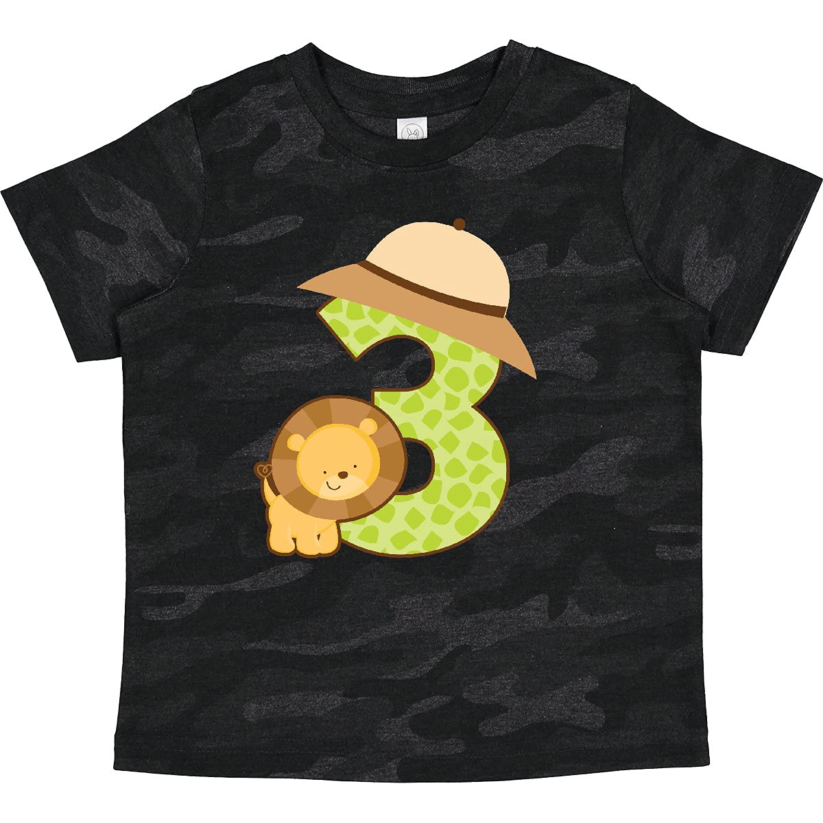 Inktastic Safari 3rd Birthday T-Shirt for Toddlers | Cute Animal Print Kids Tee for Birthday Party & Casual Wear