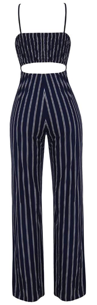 SheKiss Women's Striped Summer Jumpsuit 2025 - Sexy Spaghetti Strap Sleeveless Romper with Pockets | Beachwear, Vacation Outfit, Casual Summer Dress
