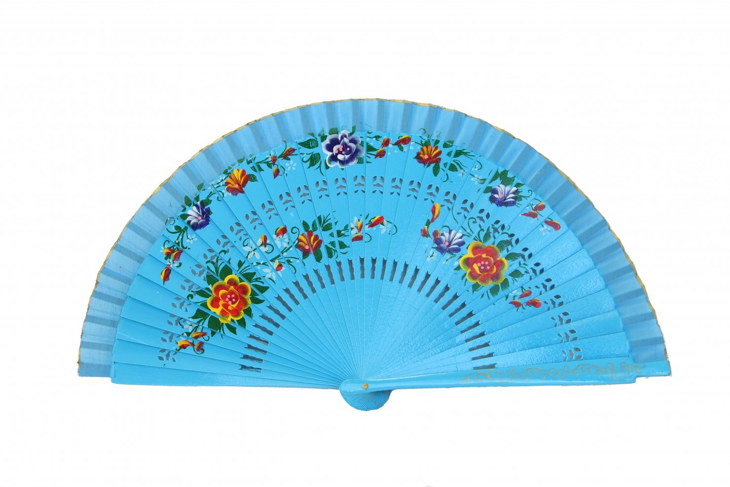 Feng Shui Wooden Hand Fan with Cloth Trim - Yellow | Traditional Chinese Decorative Fan for Home Décor & Meditation Spaces