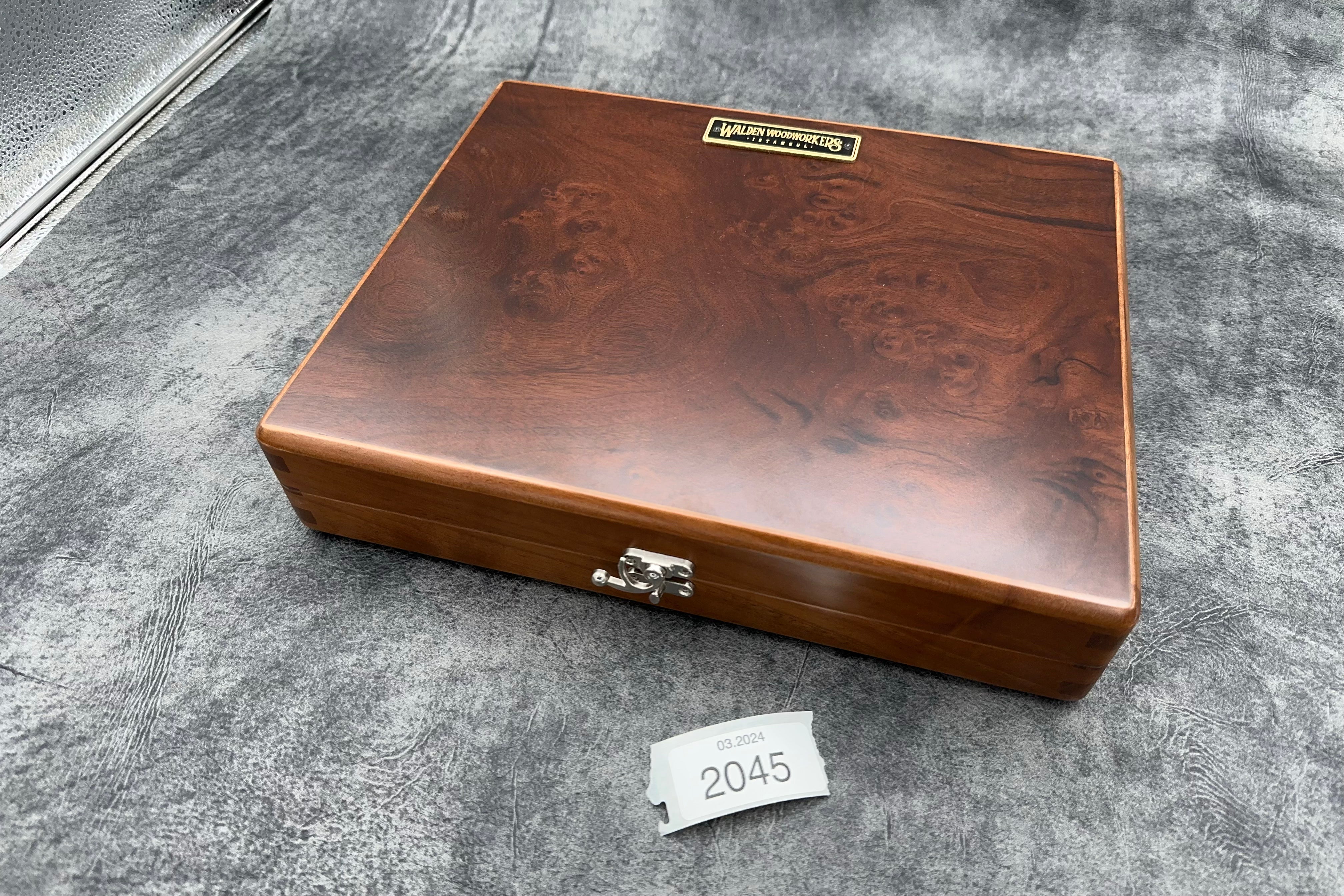SECONDS The Writing Box - Burl Walnut Special Edition 2045 | Vintage Writing Desk for Home Office & Study | Perfect for Letter Writing, Journaling & Collectors