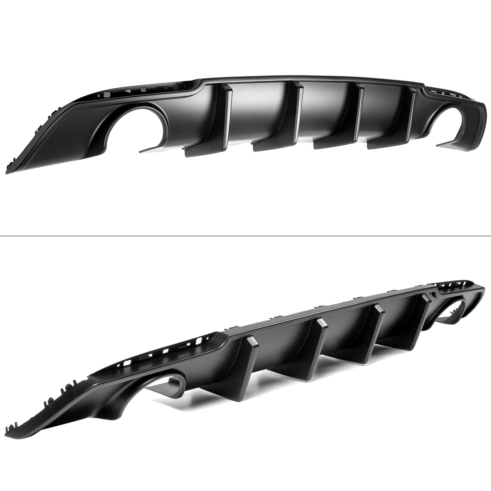 FREEMOTOR802 Rear Diffuser Compatible with 2015-2023 Chrysler 300 - Shark Fin Style Matte Black PP Lower Valance Bumper Lip - Upgrade Your Car's Rear Appearance for Street Racing & Show Cars
