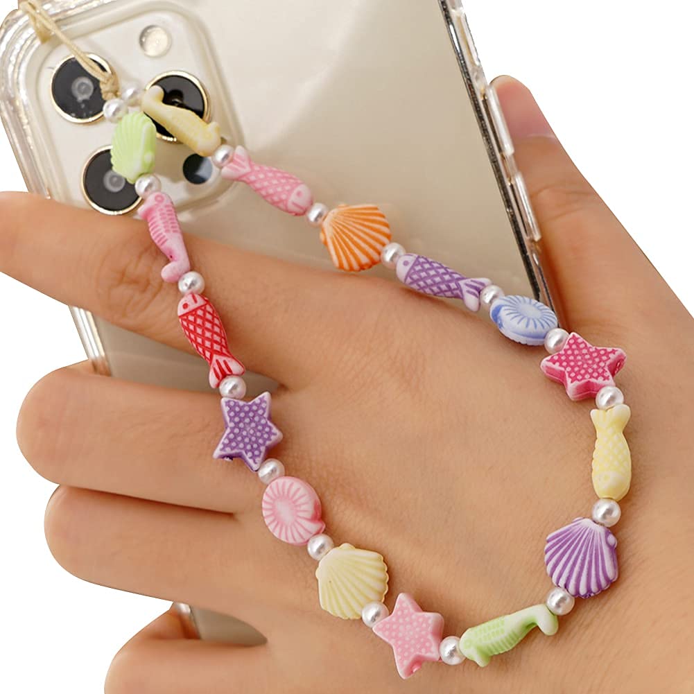 Beaded Phone Lanyard Wrist Strap for Women & Girls - Stylish Phone Charm Decoration for iPhone, Samsung & Smartphones - Perfect for Work, Travel & Everyday Use
