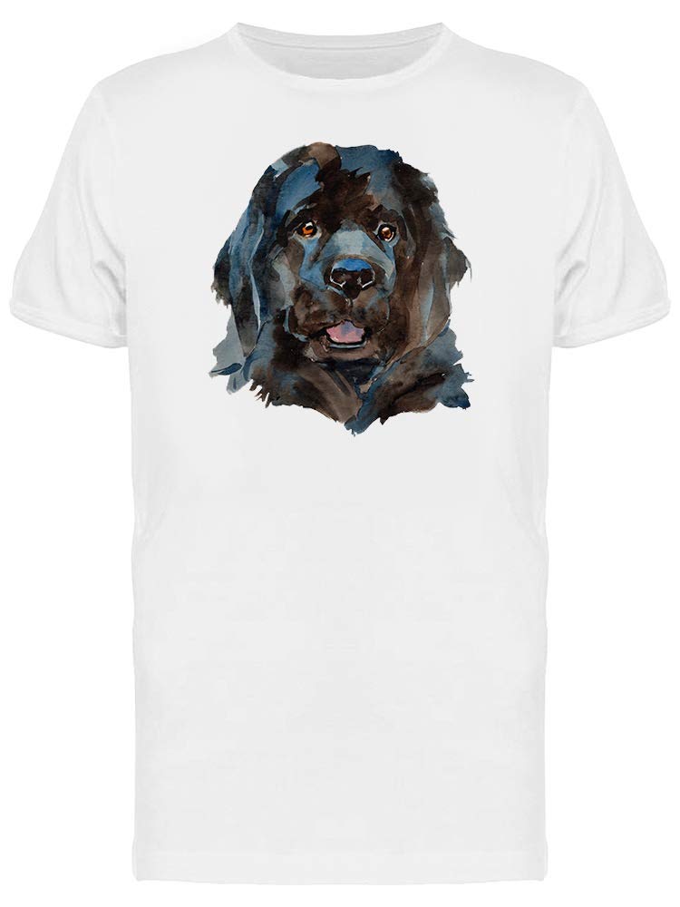 Newfoundland Dog Head Painting T-Shirt for Men - Casual Graphic Tee for Dog Lovers & Pet Owners