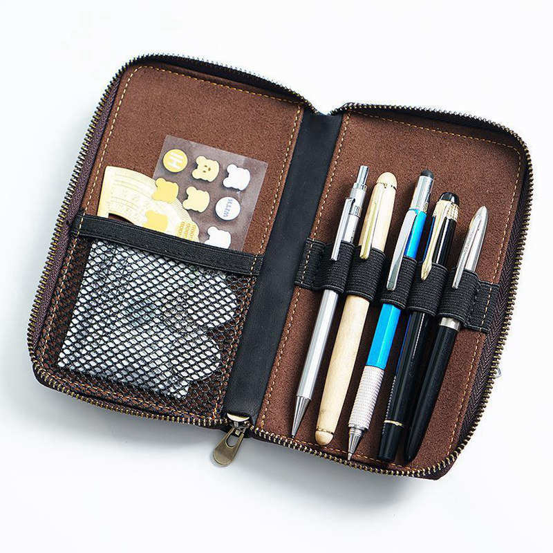 Sketcher Leather Pencil Case - Premium Pen Organizer Bag for School, Office & Travel - Stylish Stationery Storage Box for Students and Professionals