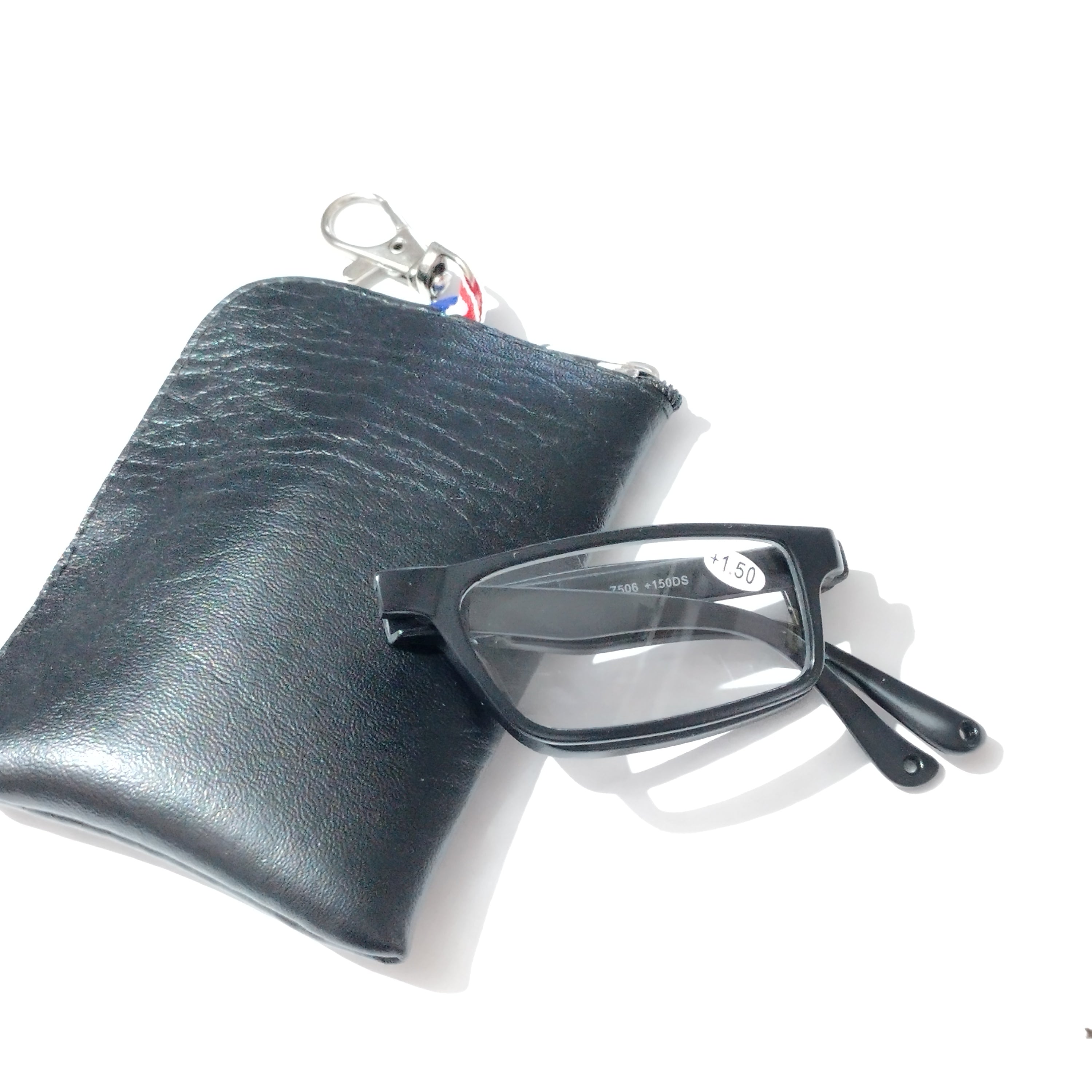 Rectangle Folding Reading Glasses with Zip Pouch - Portable Reading Glasses for Men & Women - Lightweight Travel Readers for Reading, Travel, and Outdoor Activities