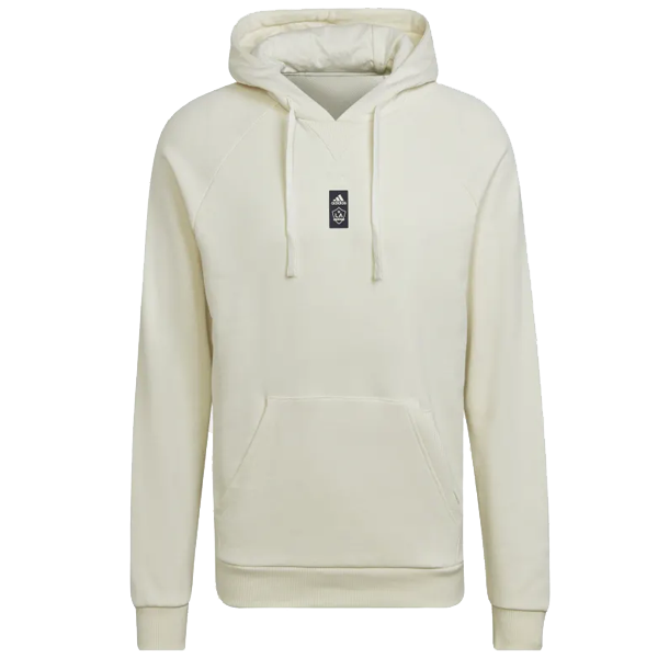 Adidas LA Galaxy Travel Hoodie for Men - Comfortable Beige Soccer Hooded Sweatshirt - Perfect for Casual Wear, Travel & Soccer Fans
