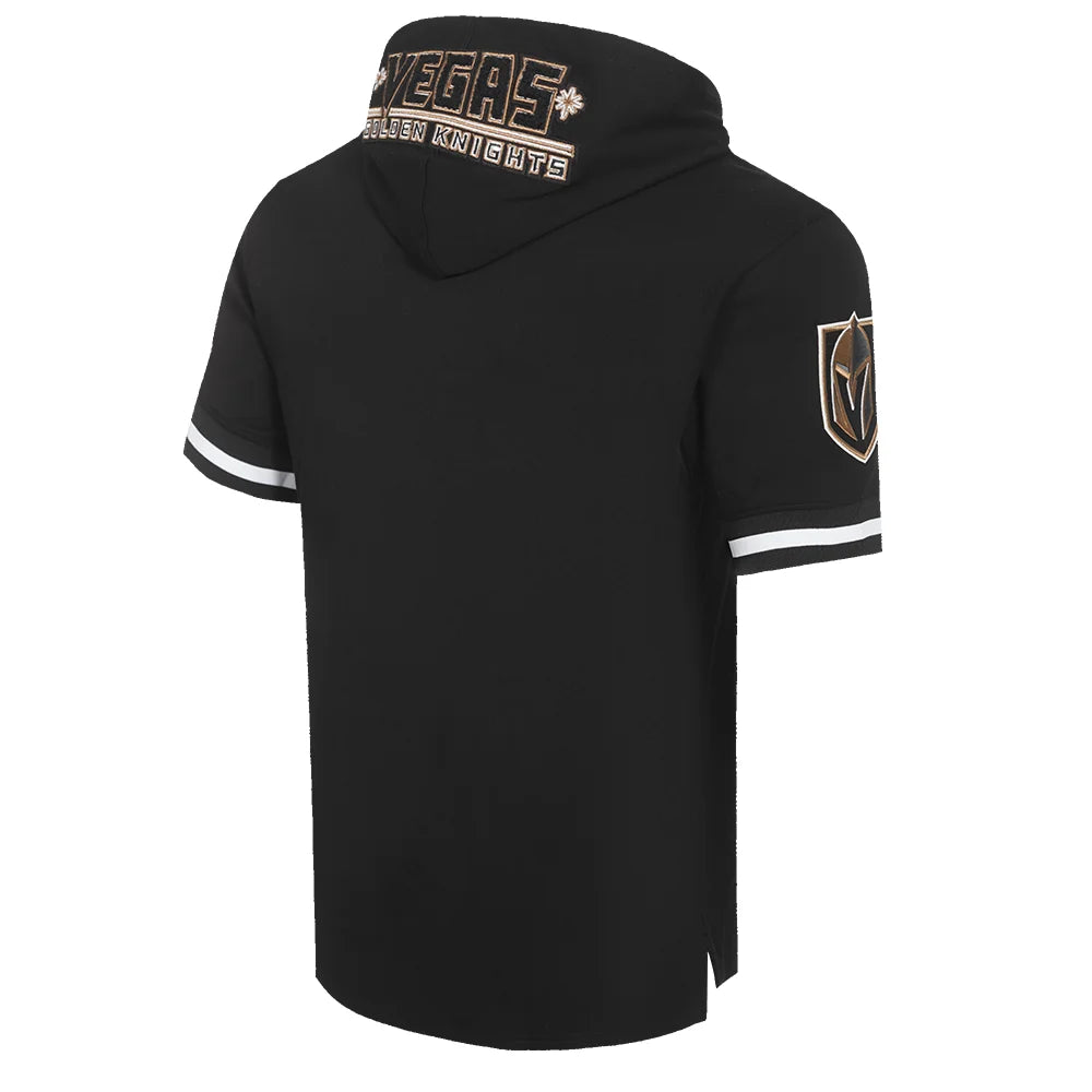 Men's Pro Standard Vegas Golden Knights Chenille Short Sleeve Hoodie - Black | Comfortable & Stylish for Game Day, Casual Wear & Fan Apparel