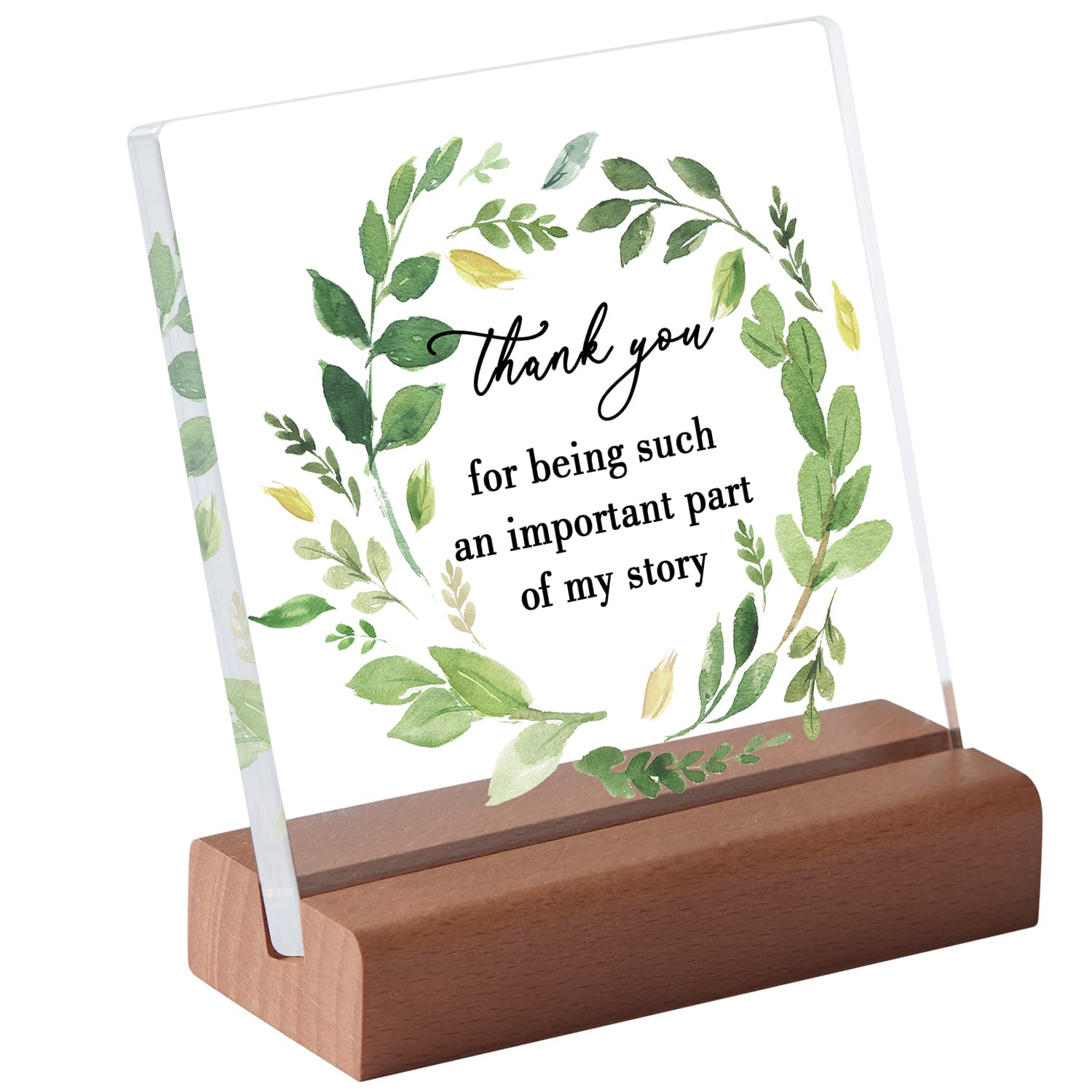 Rainbow Acrylic Teacher Plaque with Wooden Stand - Perfect Thank You Gift for Women Teachers on Teacher's Day