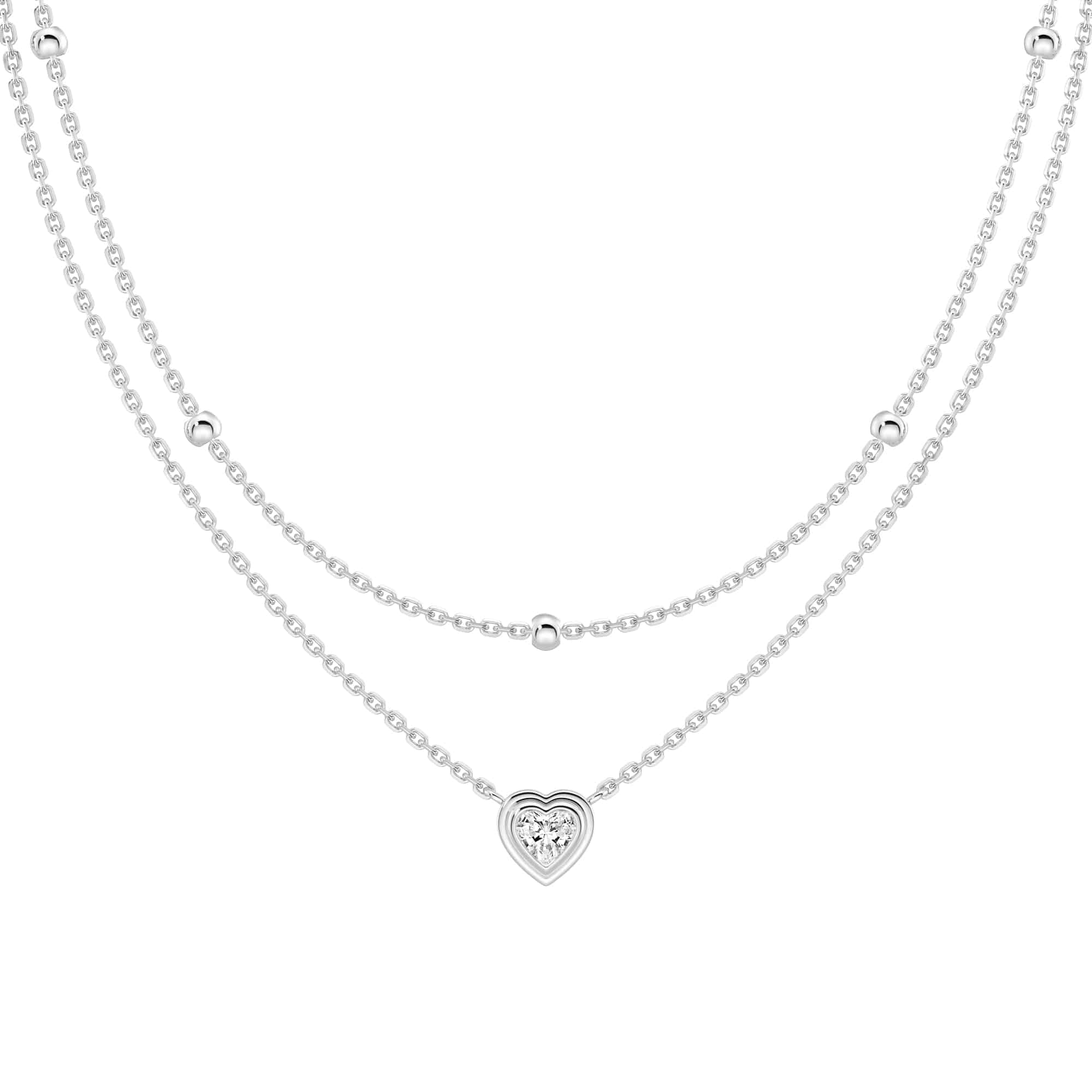 Exquisite Layered Heart Lab-Grown Diamond Necklace for Women | Eco-Friendly & Conflict-Free | Perfect for Anniversaries, Valentine's Day & Special Occasions
