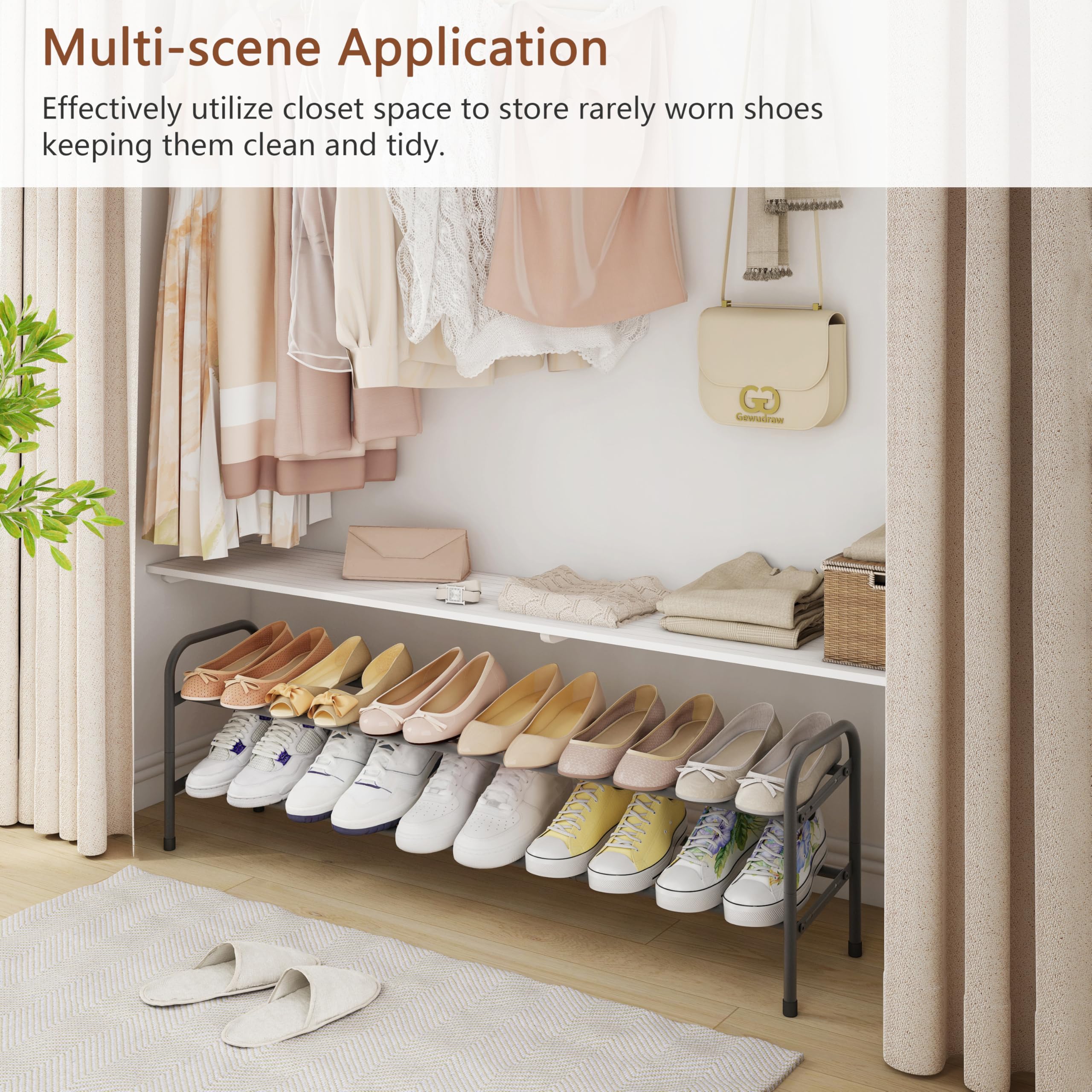 2-Tier Expandable Shoe Rack Organizer - 41.53