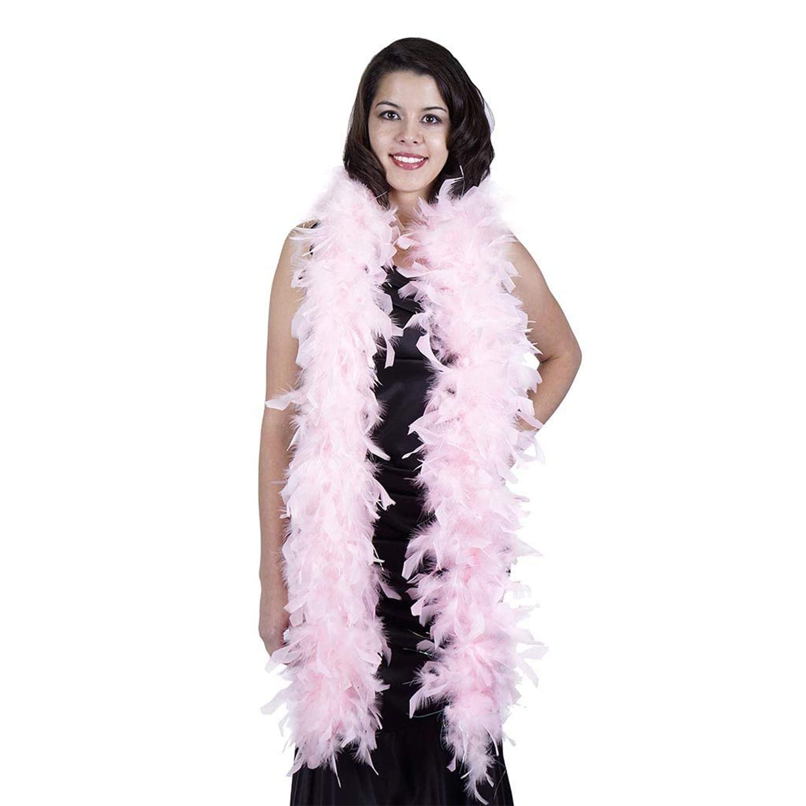 Zucker Feather Chandelle Boas with Lurex - Candy Pink & Opal Lurex Feather Boa Scarf for Women - Perfect for Costume Parties, Burlesque Shows & Vintage Fashion Accessories