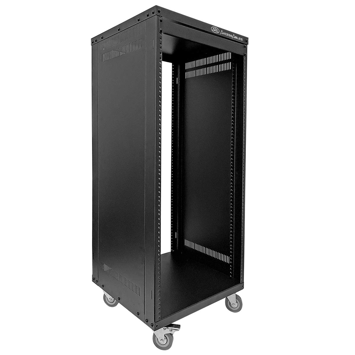 AxcessAbles RK 22U 22U Server Rack Cabinet with Casters - Compatible with US 5mm & EU 6mm Rack Standards - Heavy Duty Network Server Rack for Data Center, Home Theater, DJ Equipment, AV Gear & Computer Electronics