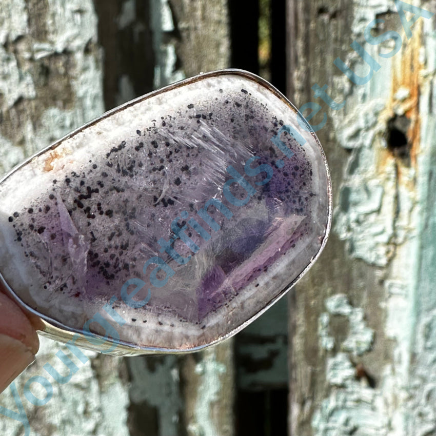 925 Sterling Silver Large Fluorite Pendant Necklace - Natural Purple Gemstone Jewelry for Women, Perfect for Everyday Wear & Special Occasions