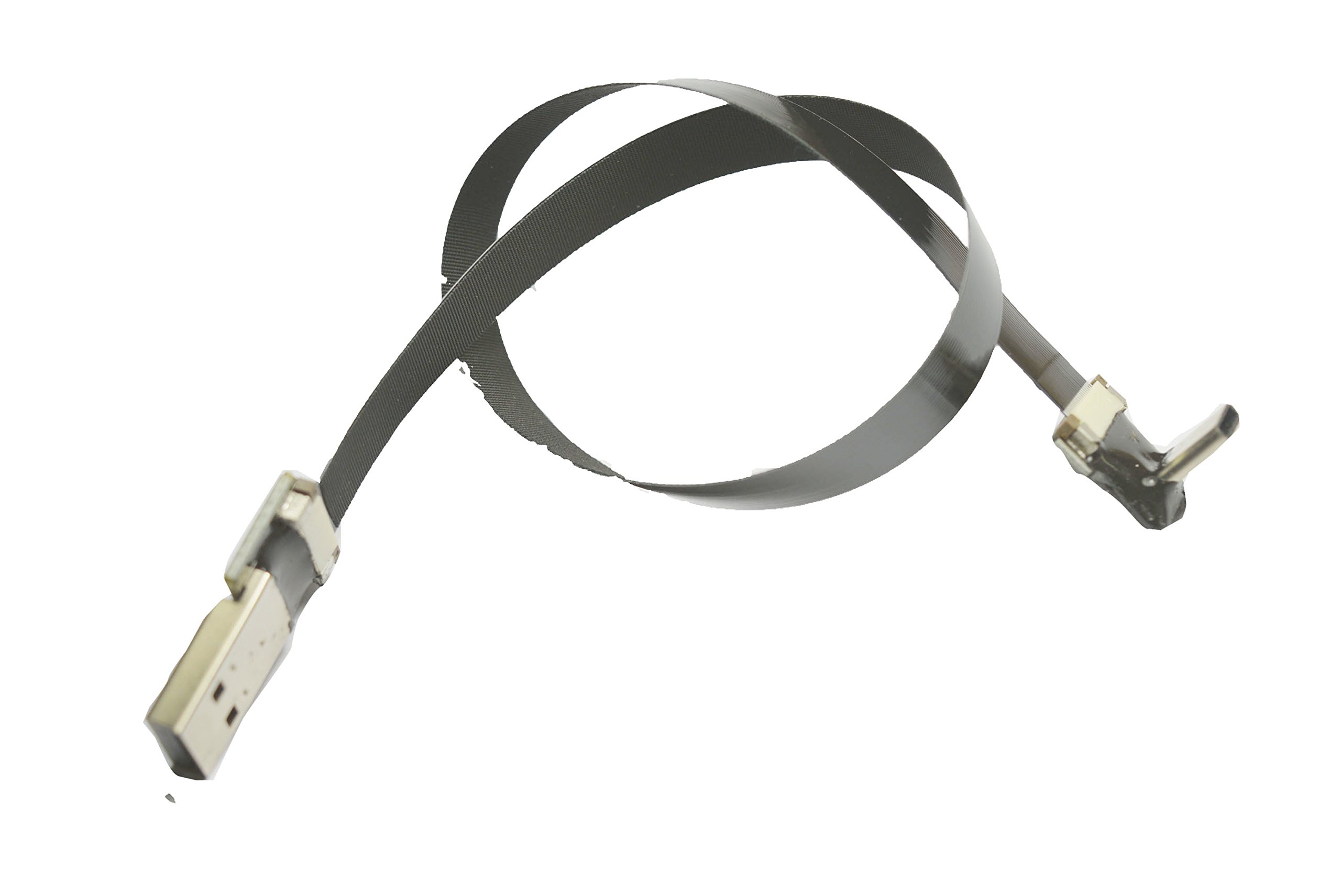 Black FFC USB C FPV Flat Slim Thin Ribbon FPC Cable - 40CM USB Type-C 90 Degree to Standard USB A for Fast Sync & Charging - Perfect for Drones, RC Models, and Mobile Devices