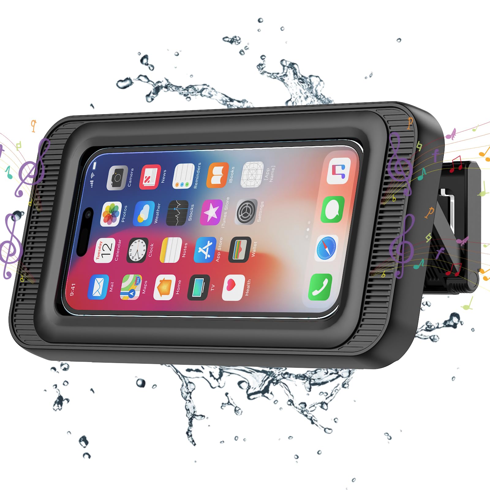 KUNSLUCK Waterproof Shower Phone Holder with 480° Rotation - Universal Wall Mount Stand for iPhone, Samsung & 4-7