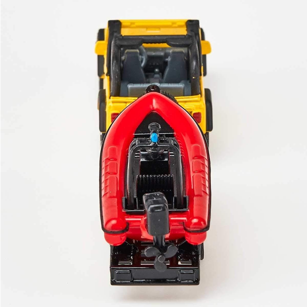 Siku 1658 Jeep with Boat - Yellow/Red Metal/Plastic Toy for Water Play