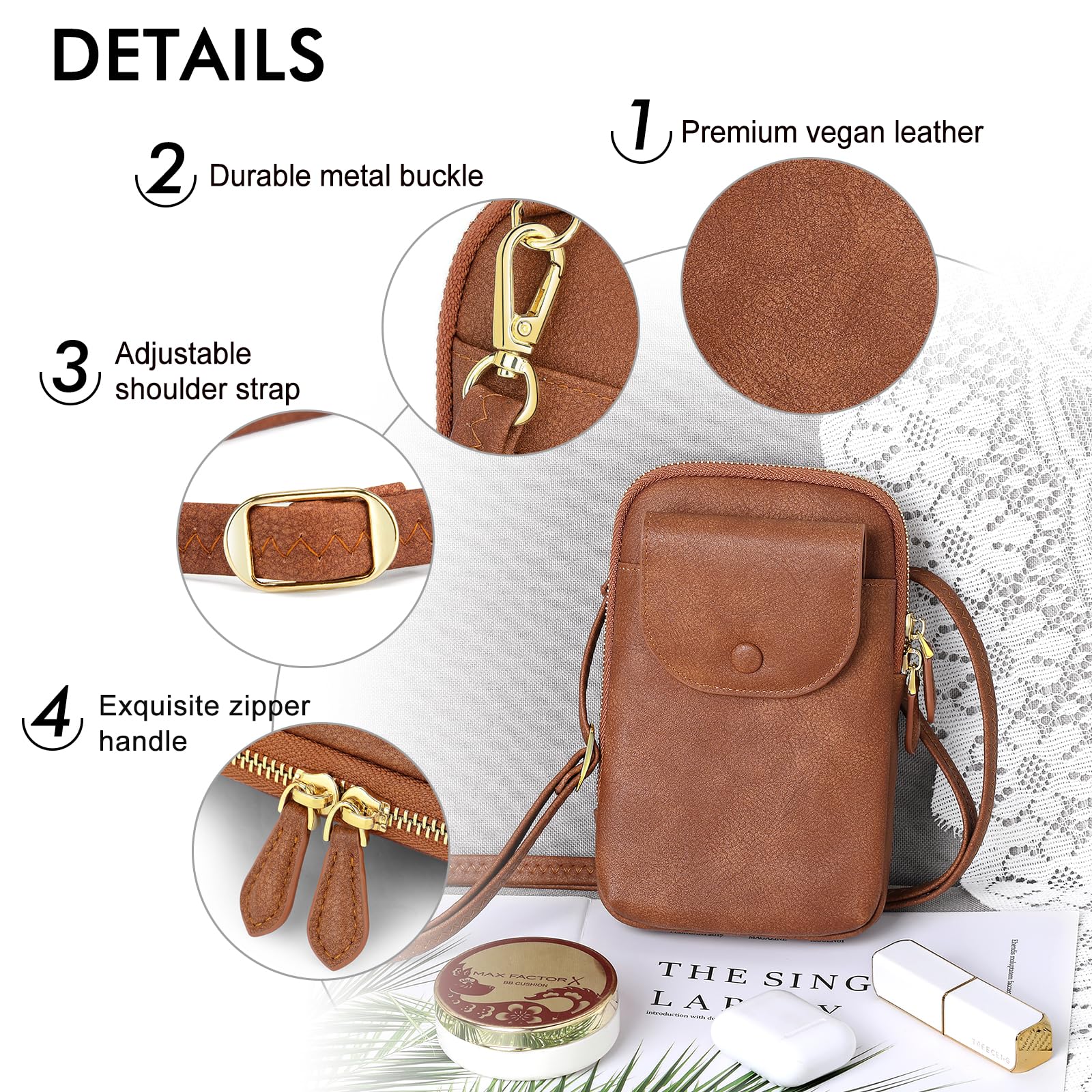Stylish Peacocktion Small Crossbody Bags for Women - Fashionable Cell Phone Purse with Adjustable Shoulder Strap | Perfect for Everyday Use, Travel & Shopping