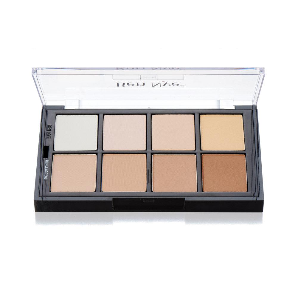Ben Nye Studio Color Pressed Bella Poudre Palette (STP 53) - Professional Makeup Powder for Contouring, Highlighting & Setting - Perfect for Stage, Photography & Special Effects Makeup