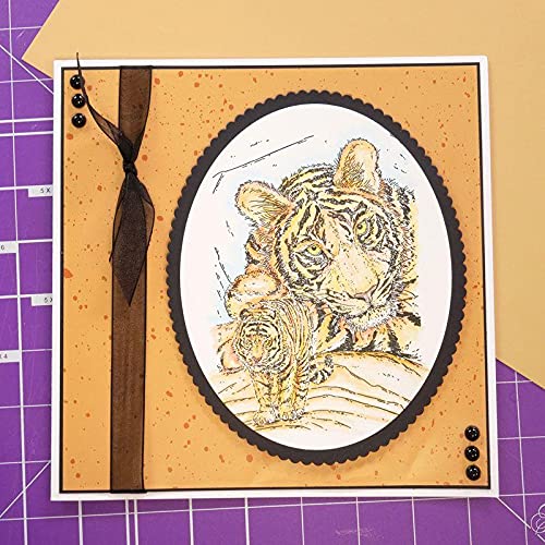 Courageous Tiger A6 Stamp Set for Card Making, Scrapbooking & DIY Crafts - Premium Rubber Stamps for Handmade Greeting Cards, Invitations & Art Journals