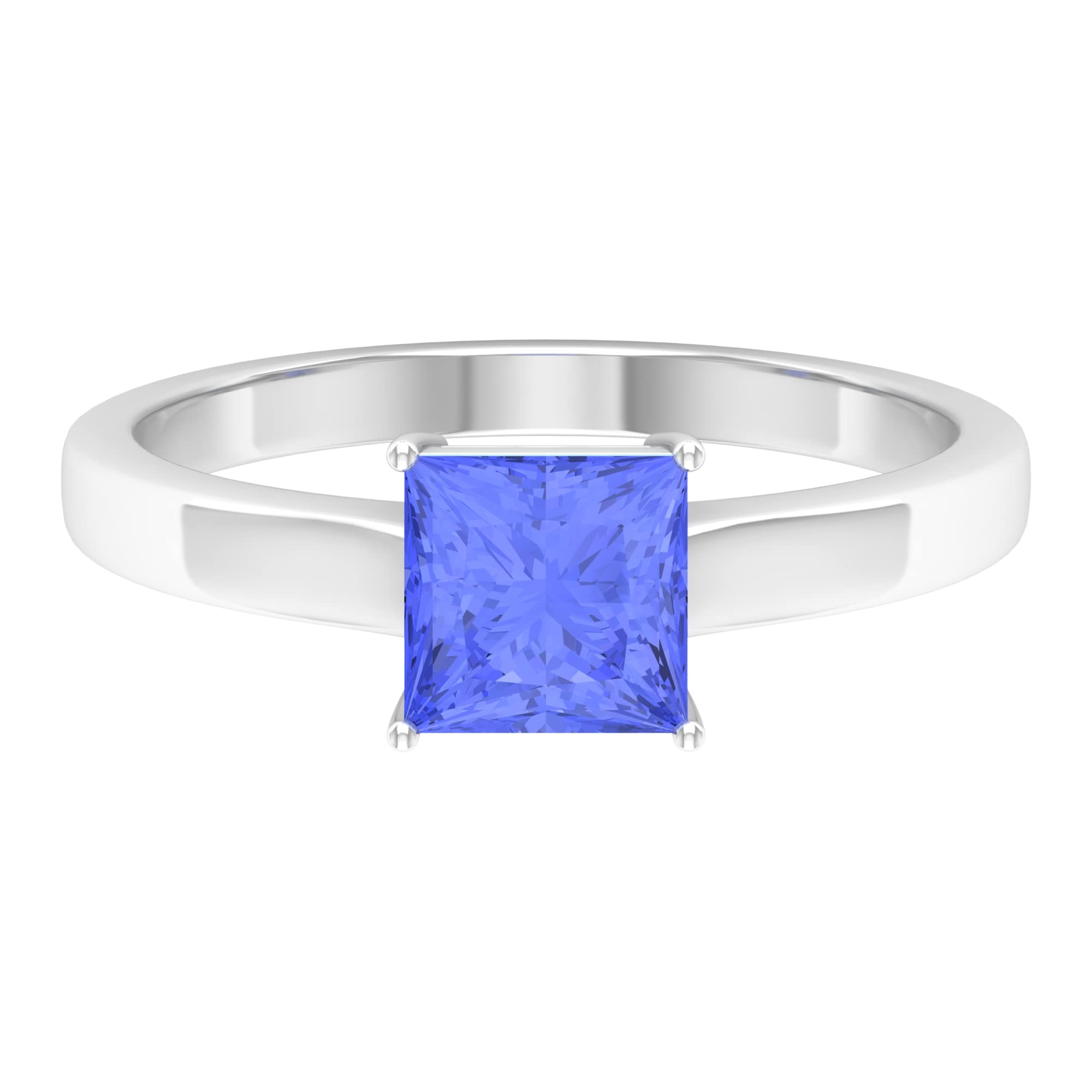 1.25 CT Princess Cut Tanzanite Solitaire Ring in 14K Solid Gold - December Birthstone Jewelry, Natural Tanzanite Engagement Ring for Women, Anniversary Gift & Special Occasion Present