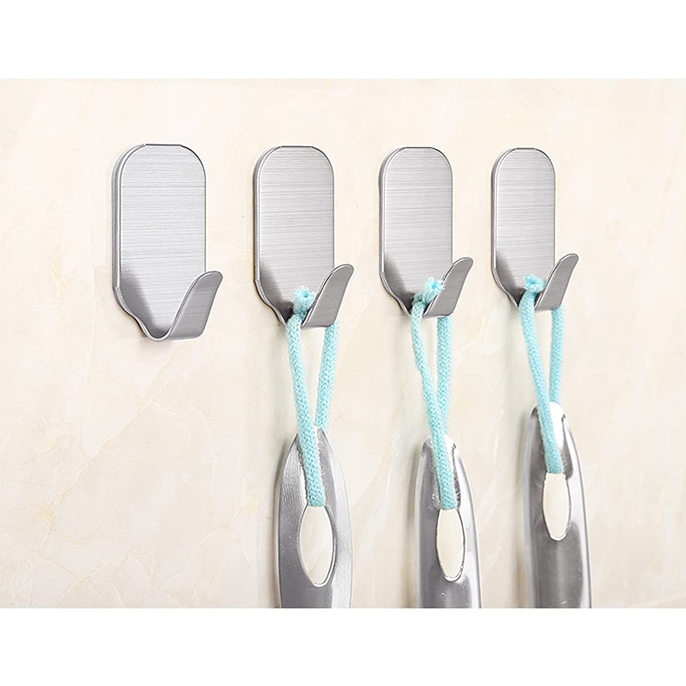 Small Self Adhesive Hooks Heavy Duty - Wall Mount Sticky Hooks for Hanging (10 Pack) - Perfect for Bathroom, Kitchen, Dorm Room Organization & Home Decor