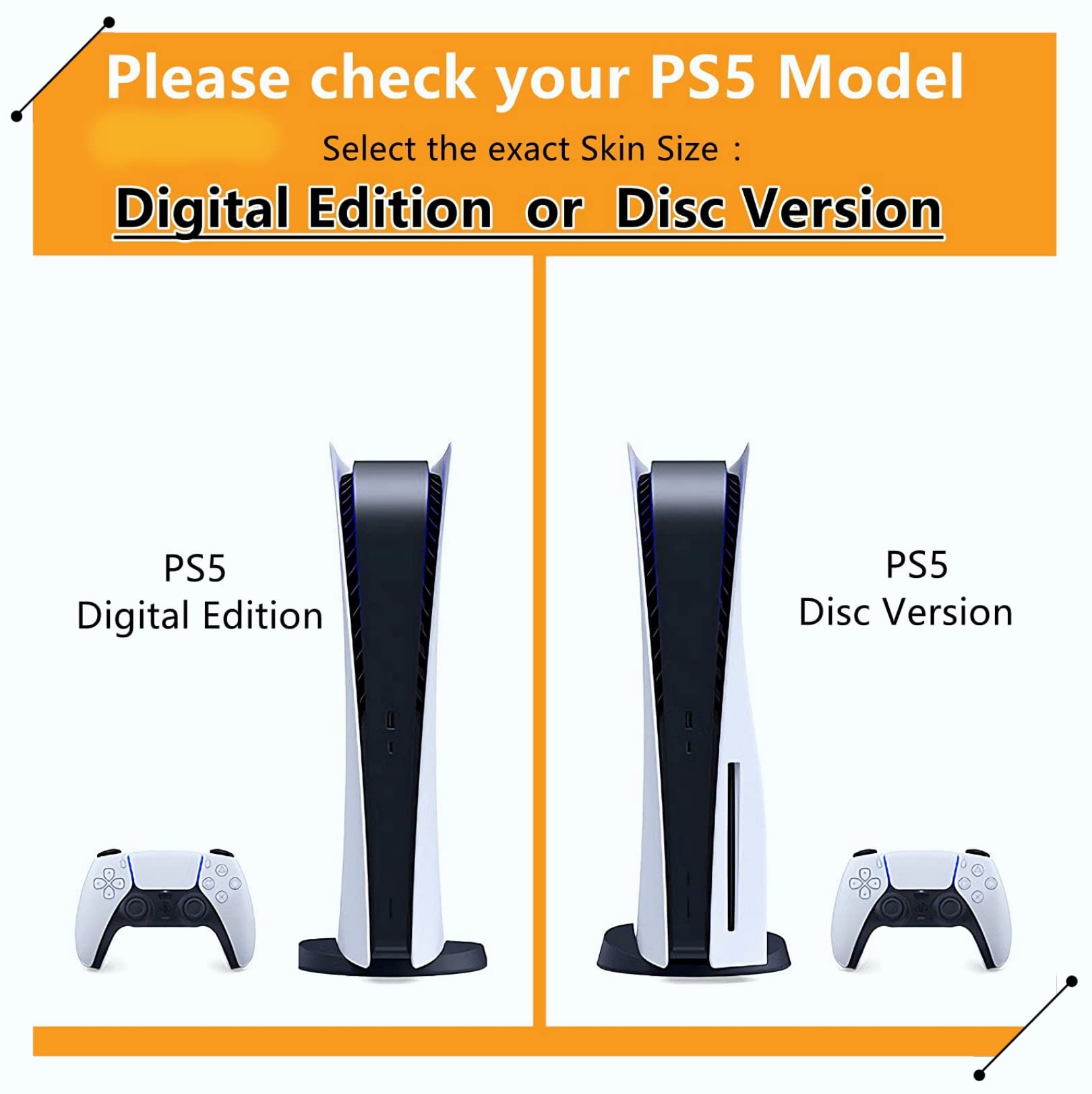 PS5 Disc & Digital Edition Console & Controller Vinyl Skin Wrap - Scratch Resistant Protective Cover for PlayStation 5 (Disc Version) - Perfect for Gaming Setup Protection & Customization