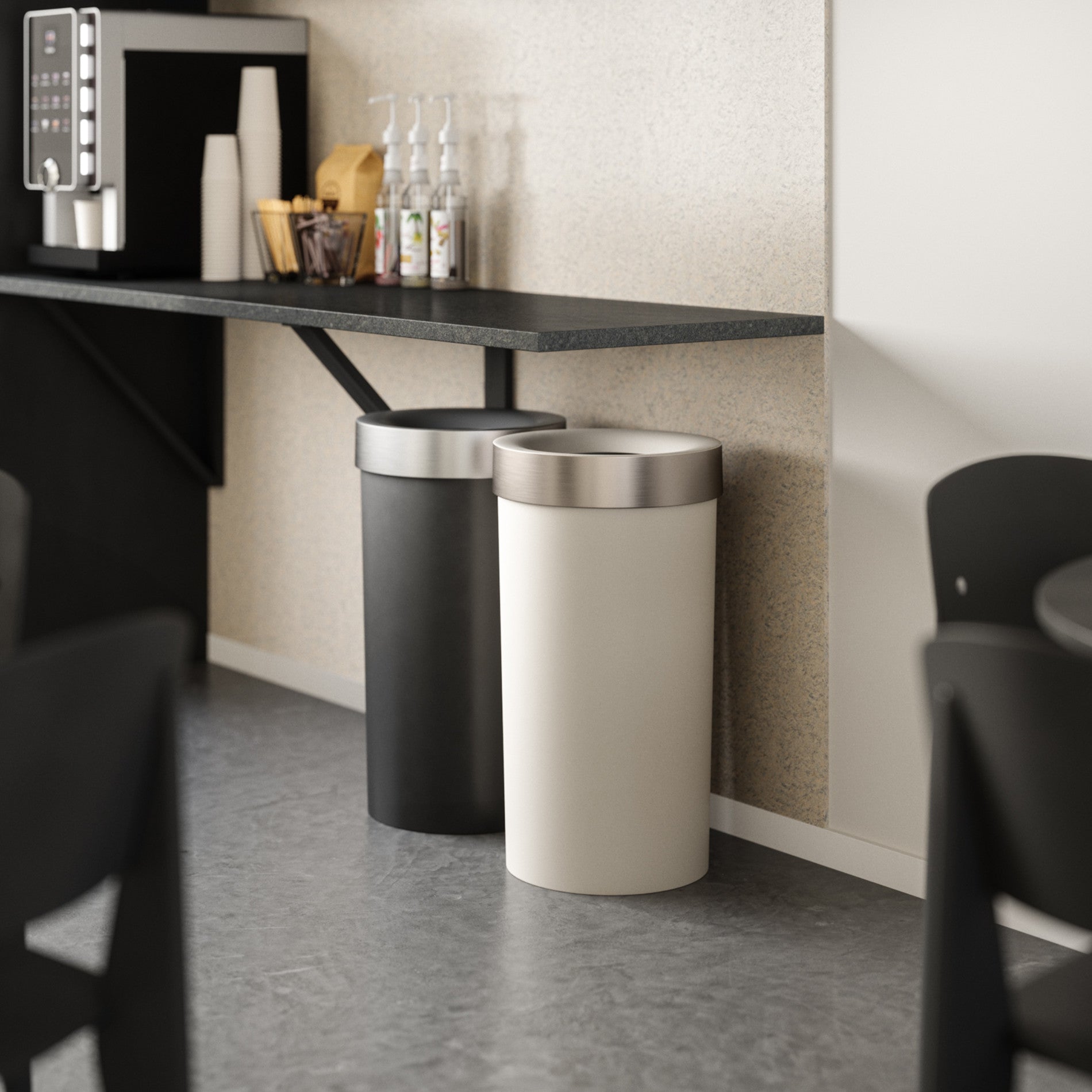 Vento Trash Can - 13 Gallon Stainless Steel Step Trash Can with Lid, Odor Control for Kitchen, Bathroom, Office, and Home Use