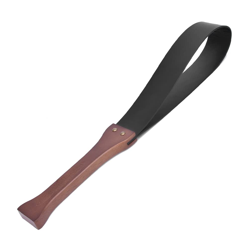 Premium BDSM Leather Spanking Paddle with Anti-Slip Wooden Handle - Sensual Couples Toy for Spanking Play, BDSM & Role Play - Perfect for Bedroom Fun, Adult Playtime & Kinky Gift Ideas