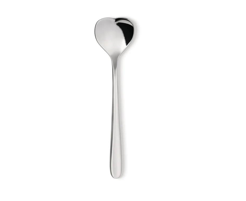 Alessi Heart Shaped Coffee Spoons Set of 4 - Elegant Stainless Steel Tea & Dessert Spoons for Romantic Coffee Dates, Afternoon Tea Parties & Wedding Favors