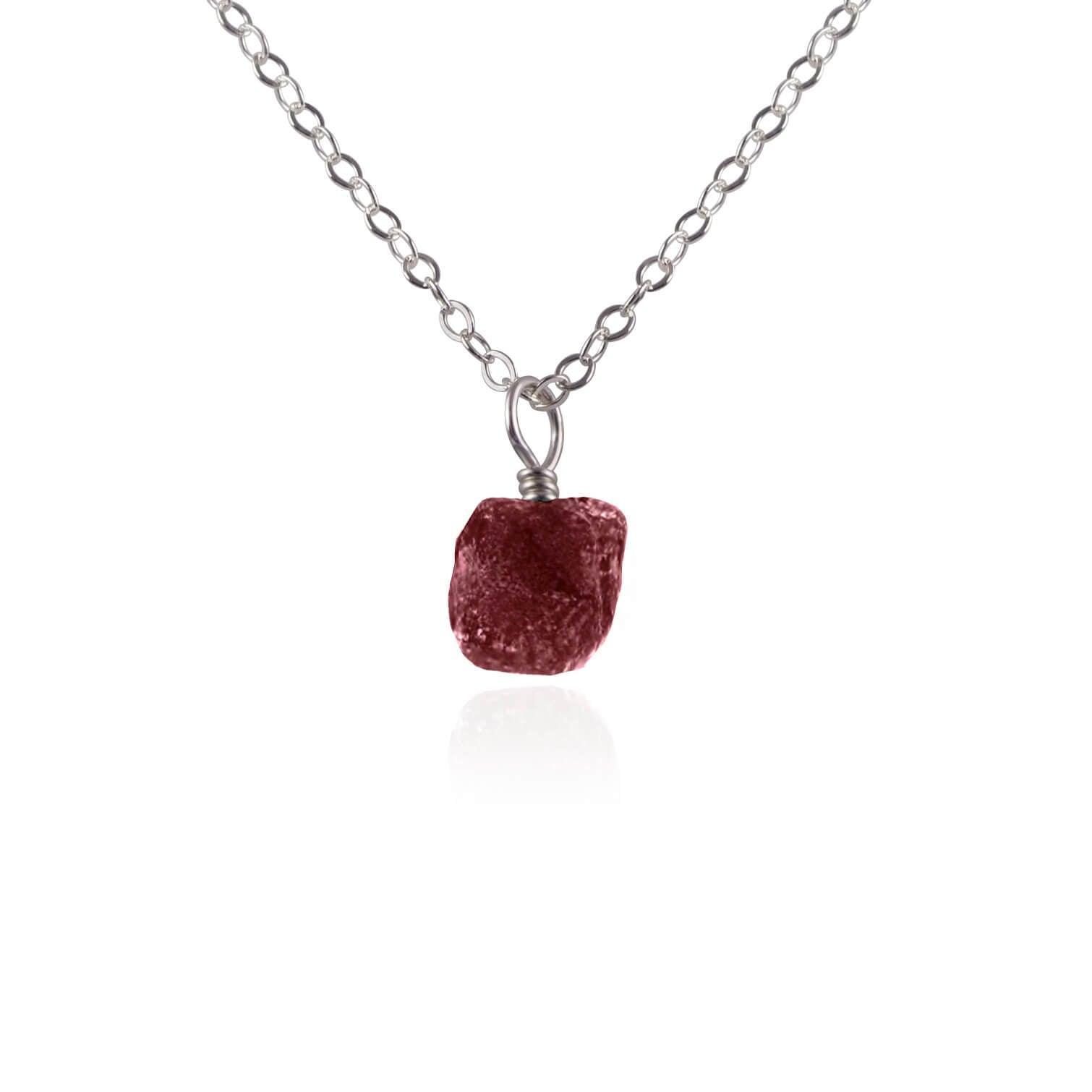 Natural Raw Earth Red Ruby Pendant Necklace for Women - Elegant Handmade Jewelry Gift for Birthday, Anniversary & Special Occasions