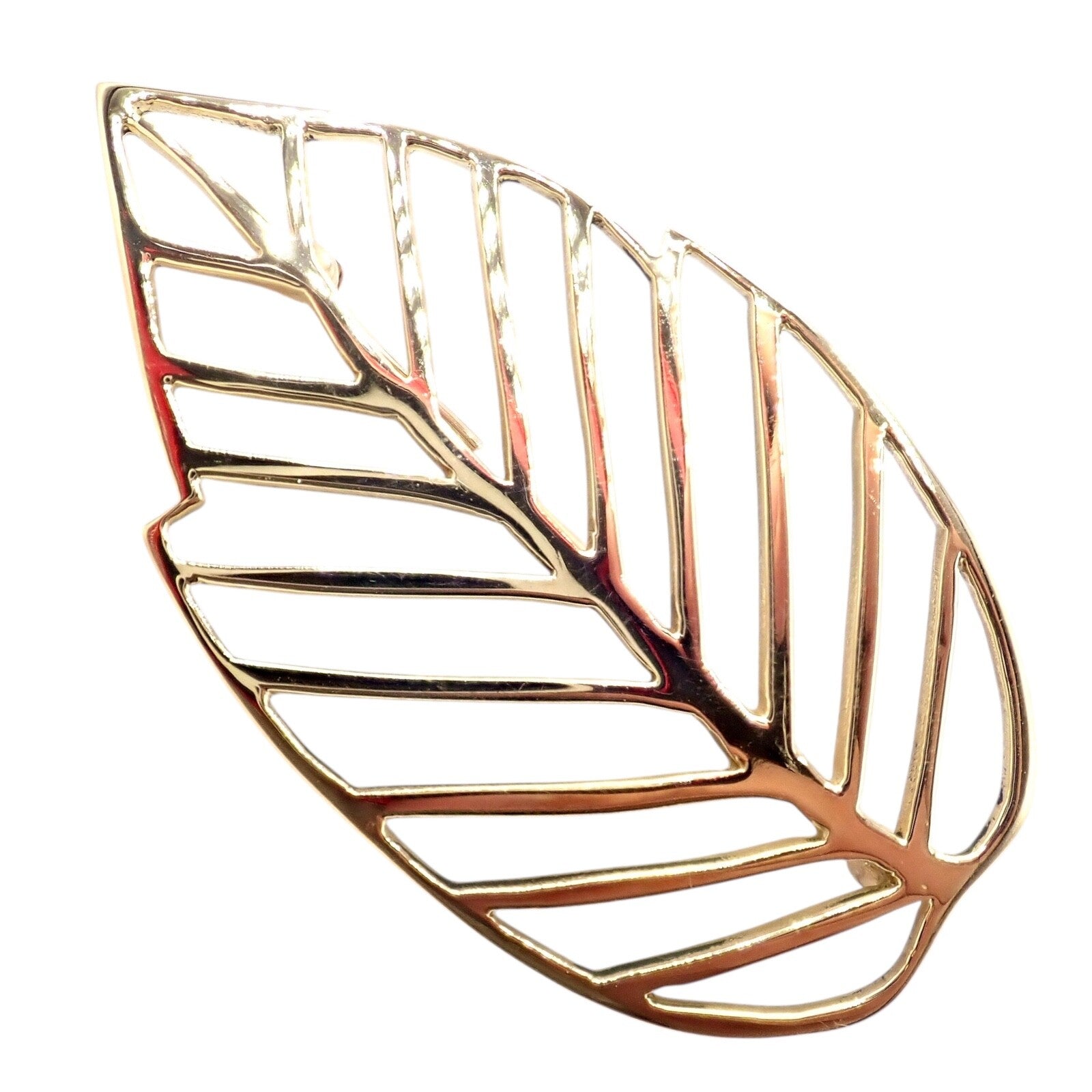 Authentic Tiffany & Co Angela Cummings 18k Yellow Gold Leaf Pin Brooch Vintage 1981 - Elegant Jewelry Gift for Women, Perfect for Weddings, Parties & Special Occasions