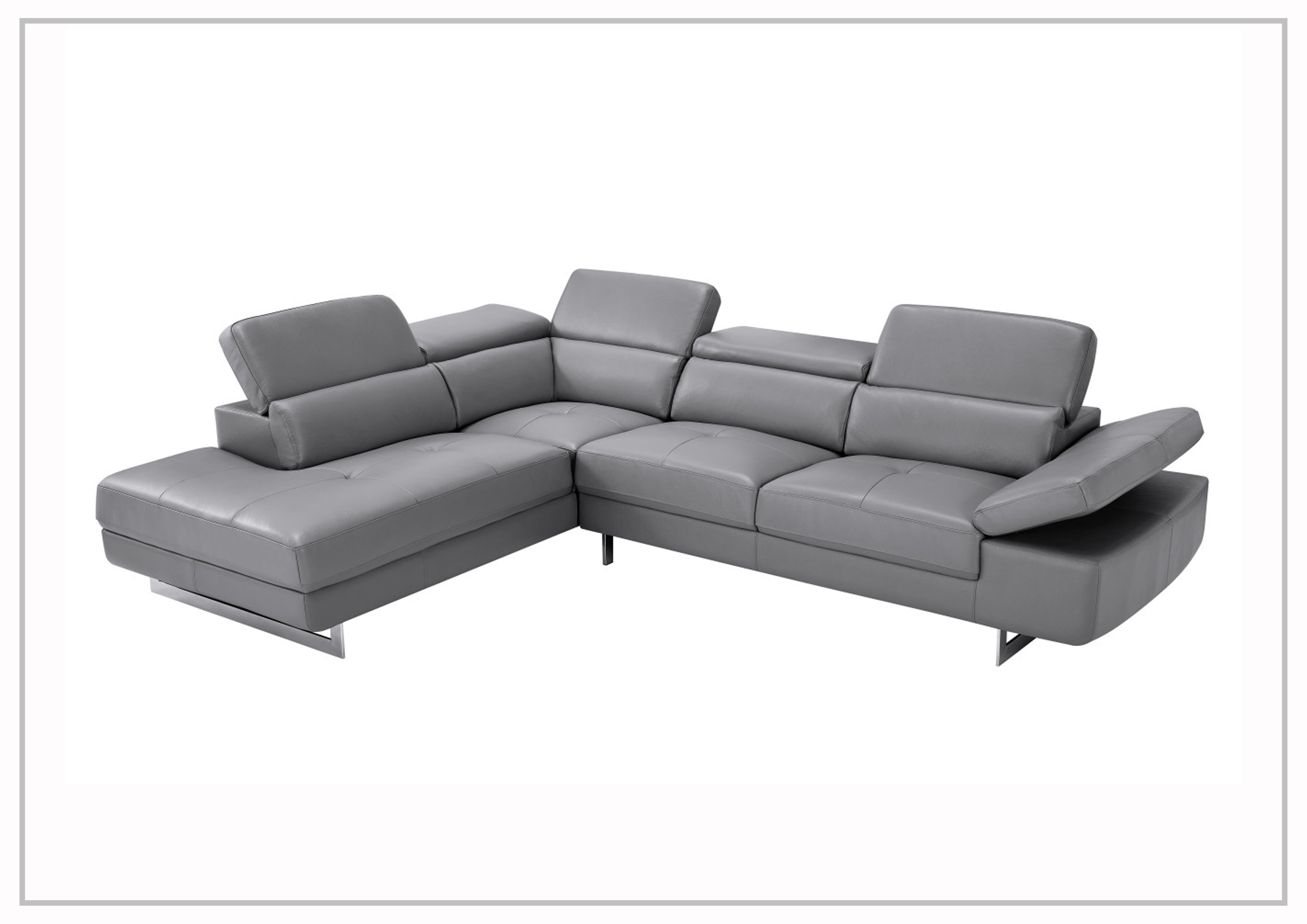 Gio Italia Cavour Mansion L-Shaped Italian Leather Sectional Sofa - Luxurious Modern Living Room Furniture for Home Theater & Family Gatherings