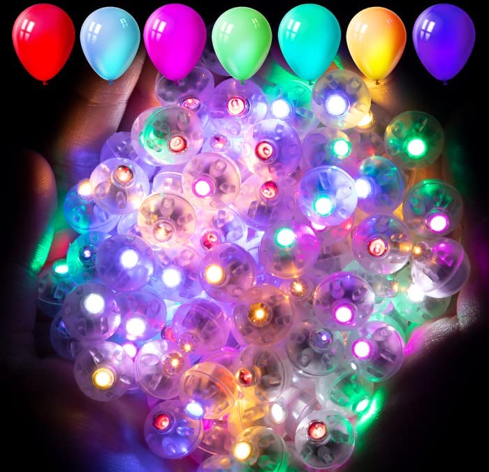 Aogist 100pcs 10-Colors Mini LED Balloon Lights - Waterproof, Long Standby Time, Battery Powered Ball Lamp for Birthday Party, Christmas, Halloween Decorations - Perfect for Balloons, Paper Lanterns, Wedding, Baby Shower & Outdoor Events
