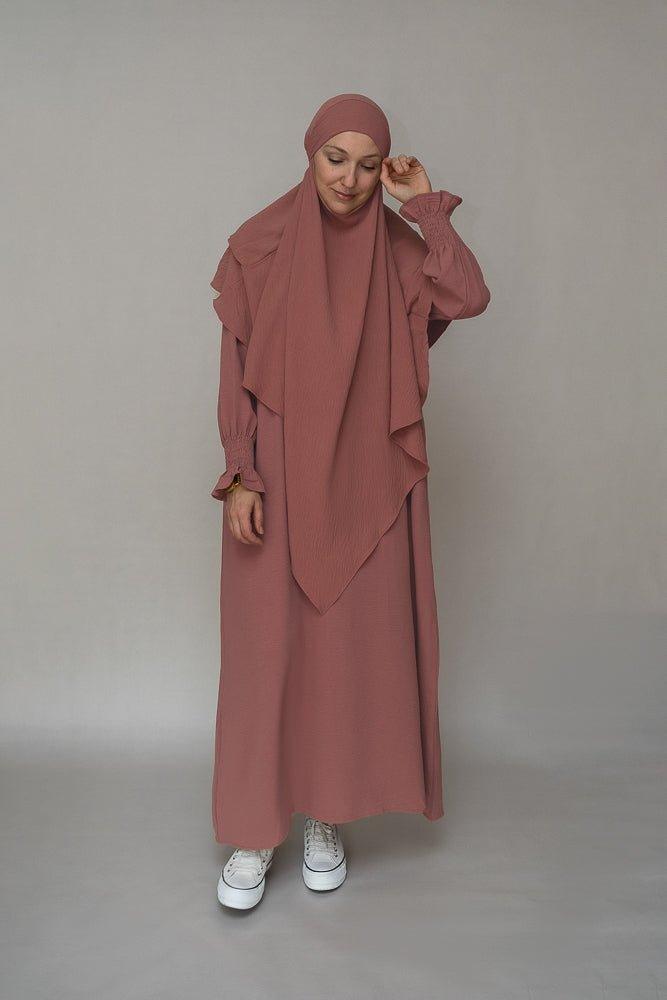 Elegant Dusty Pink Wrinkle-Free A-Line Maxi Dress with Pockets | Perfect for Summer Weddings, Beach Vacations & Casual Outings