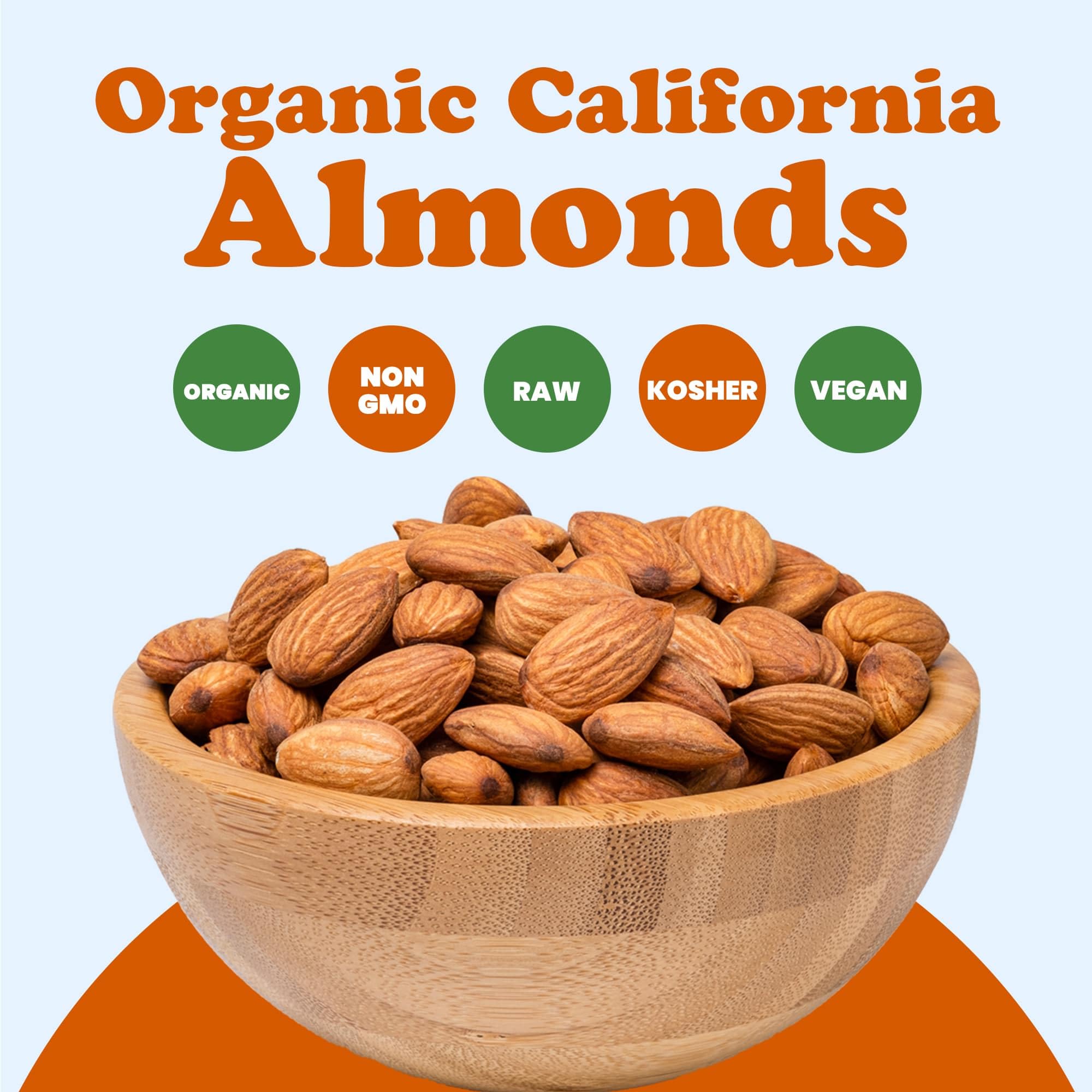 Organic California Almonds, 16 Pounds – Non-GMO, Whole, Unsalted, Unroasted, Keto, Vegan | Bulk Raw Almonds Rich in Vitamin E & Protein | Perfect for Snacking, Almond Milk, Butter, Baking, Desserts, Trail Mix & Healthy Recipes