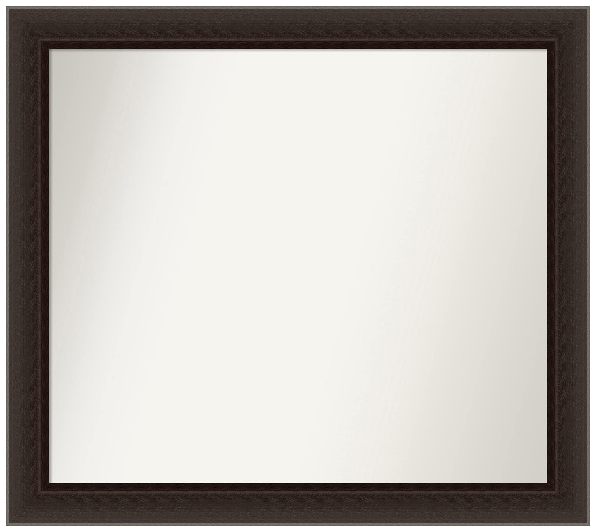Amanti Art Custom Wall Mirror 24.5x27.5 Inches - Non-Beveled Rectangular Bathroom Mirror with Espresso Brown Narrow Wood Frame - Perfect for Bathroom Vanity, Bedroom Decor & Entryway