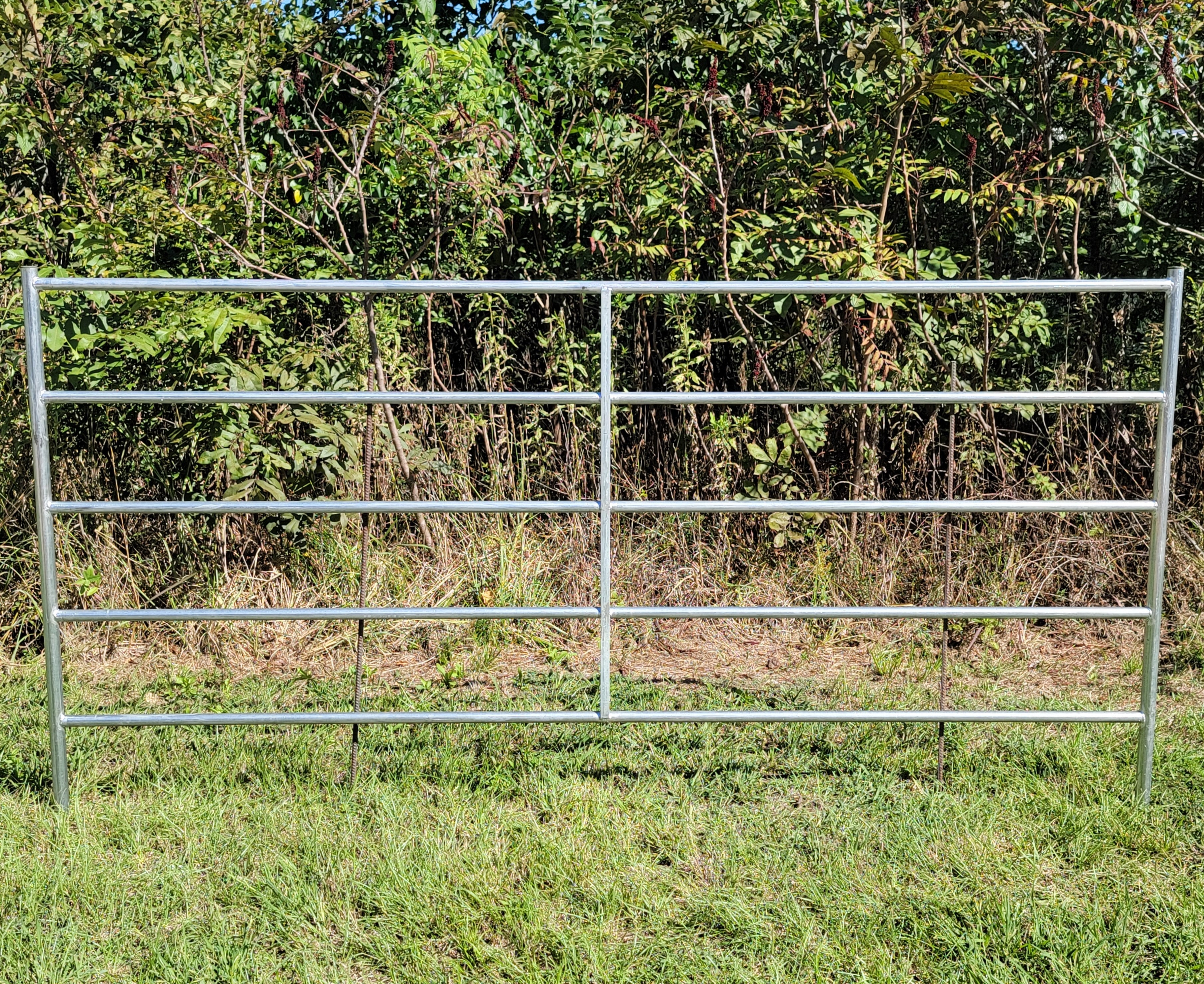 10ft x 5ft Galvanized 5-Rail Livestock Fence Panel - Heavy Duty Farm & Ranch Fencing for Horses, Cattle, Goats & Livestock Containment